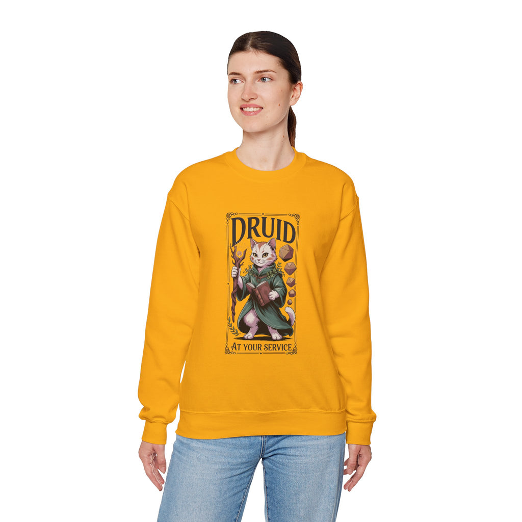 Druid Cat at Your Serivece D&D Sweatshirt | Cat Lover RPG Gift
