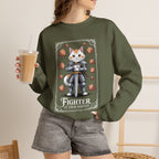 Fighter Cat at Your Service D&D Sweatshirt | Cat Lover RPG Gift