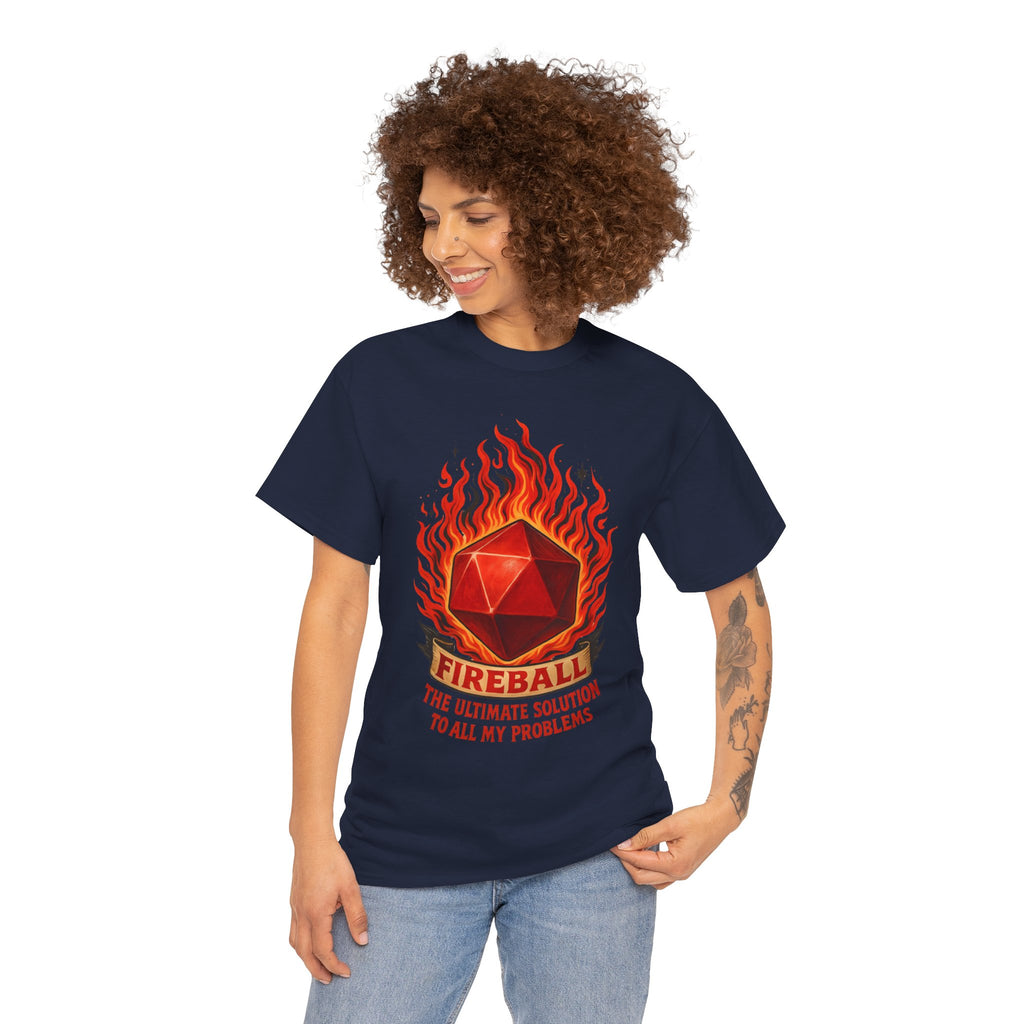 Fireball – The Ultimate Solution to All My Problems| Funny RPG T-shirt
