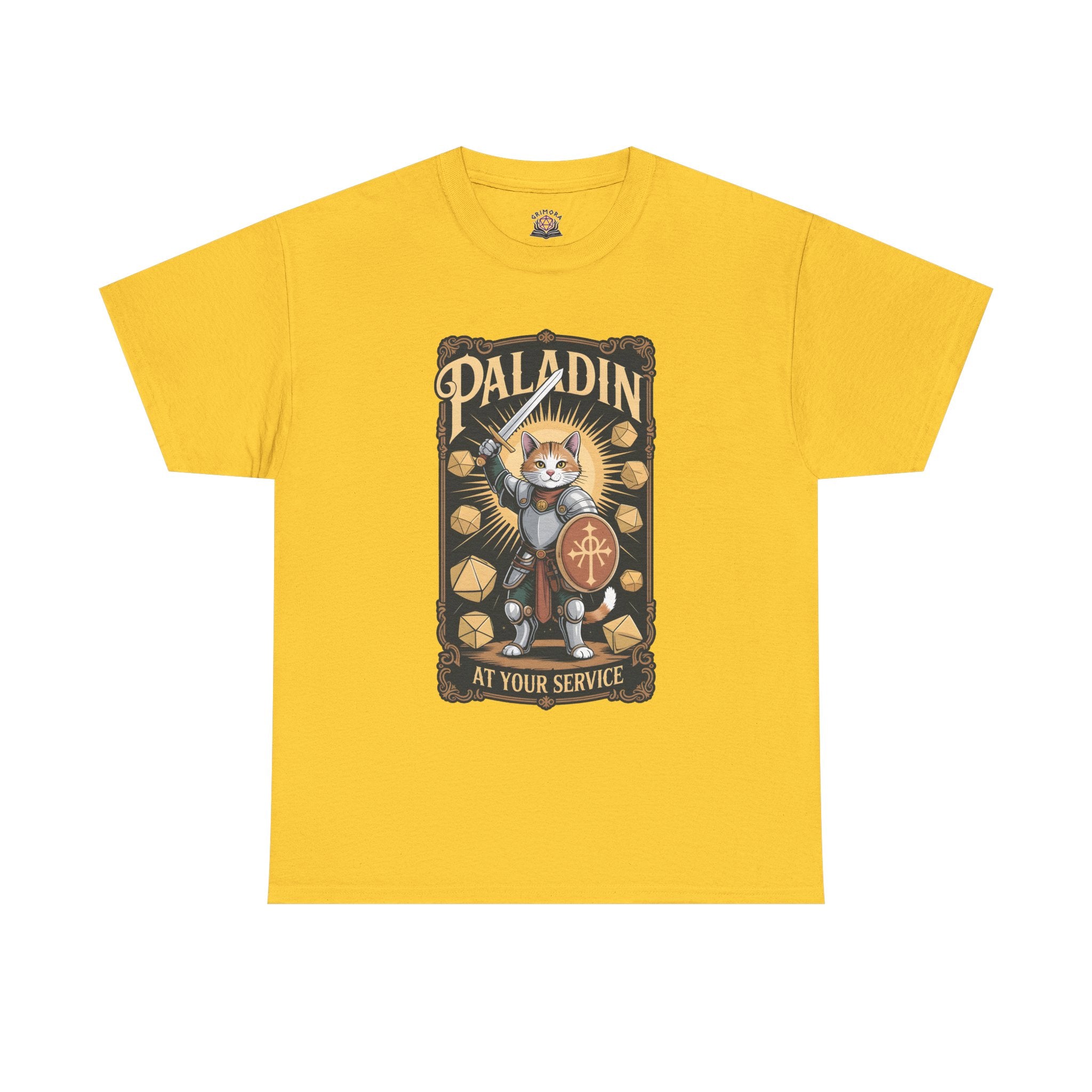 Paladin Cat at Your Service D&D T-shirt | Cat Lover RPG Gift