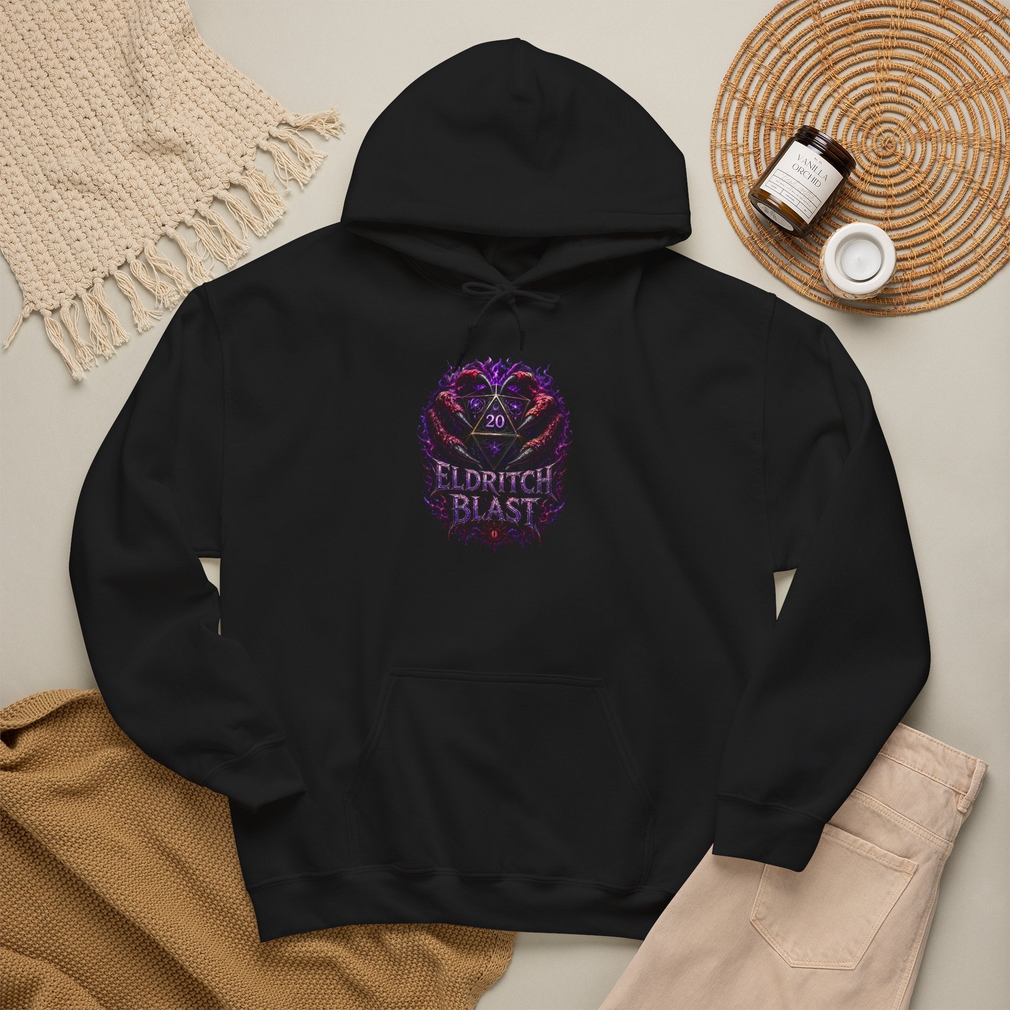 Eldritch Blast – The Patron Always Answers | Fantasy RPG D20 Hoodie