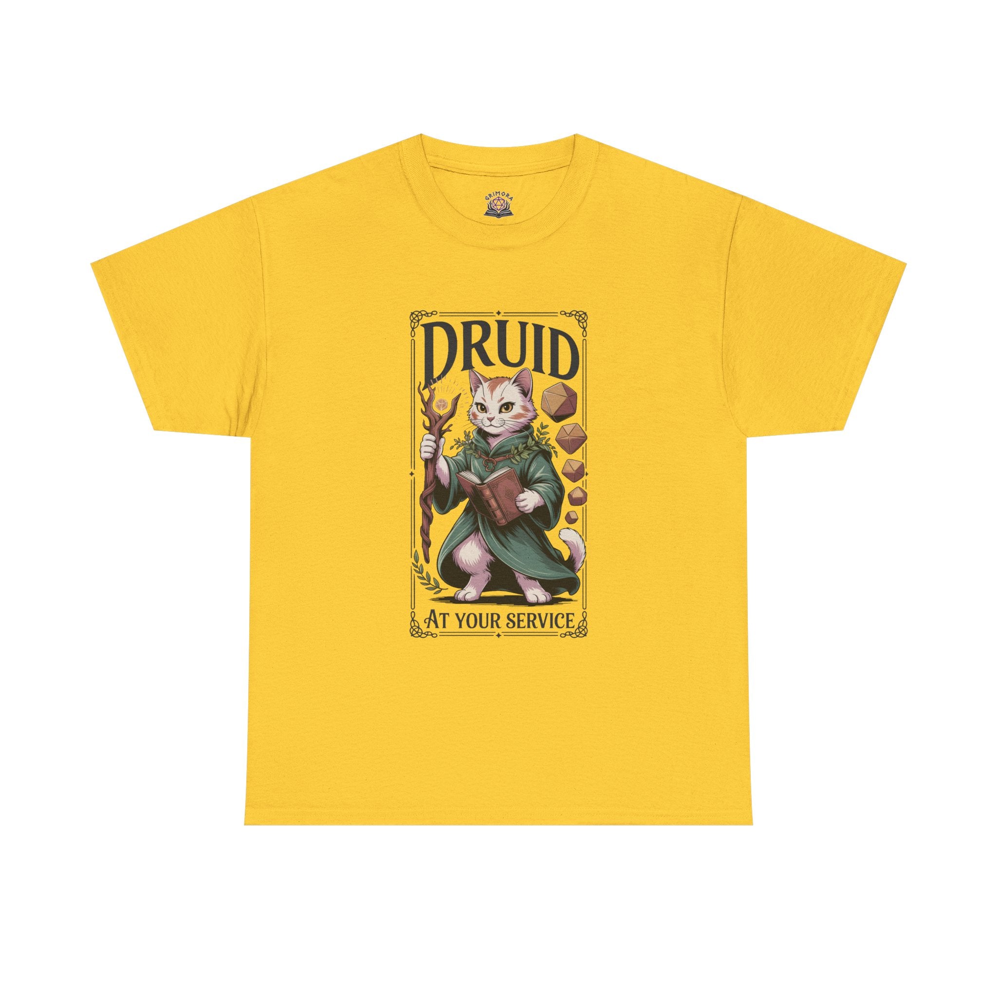 Druid Cat at Your Serivece D&D T-shirt | Cat Lover RPG Gift