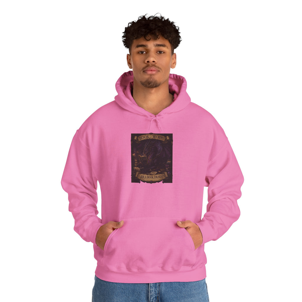Book Worm? I Am a Book Dragon, Fantasy Reader Hoodie