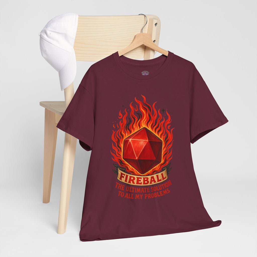 Fireball – The Ultimate Solution to All My Problems| Funny RPG T-shirt