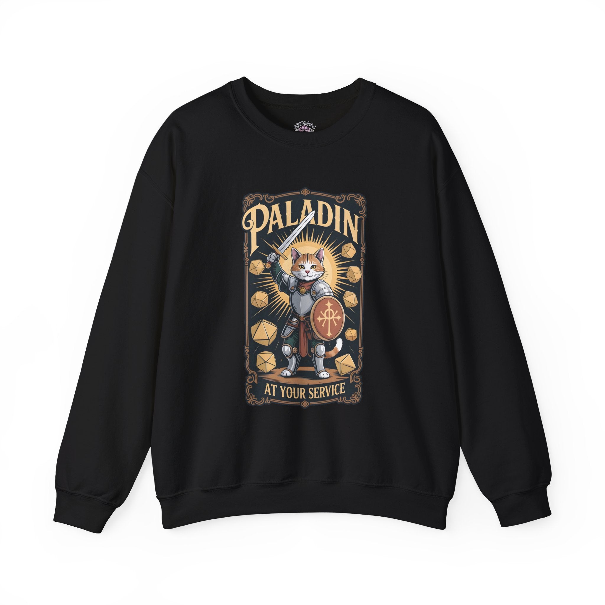 Paladin Cat at Your Service D&D Sweatshirt | Cat Lover RPG Gift