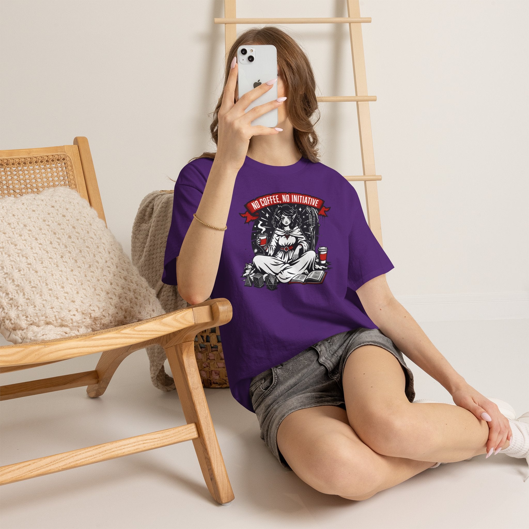 No Coffee, No Initiative | Fantasy RPG T-shirt