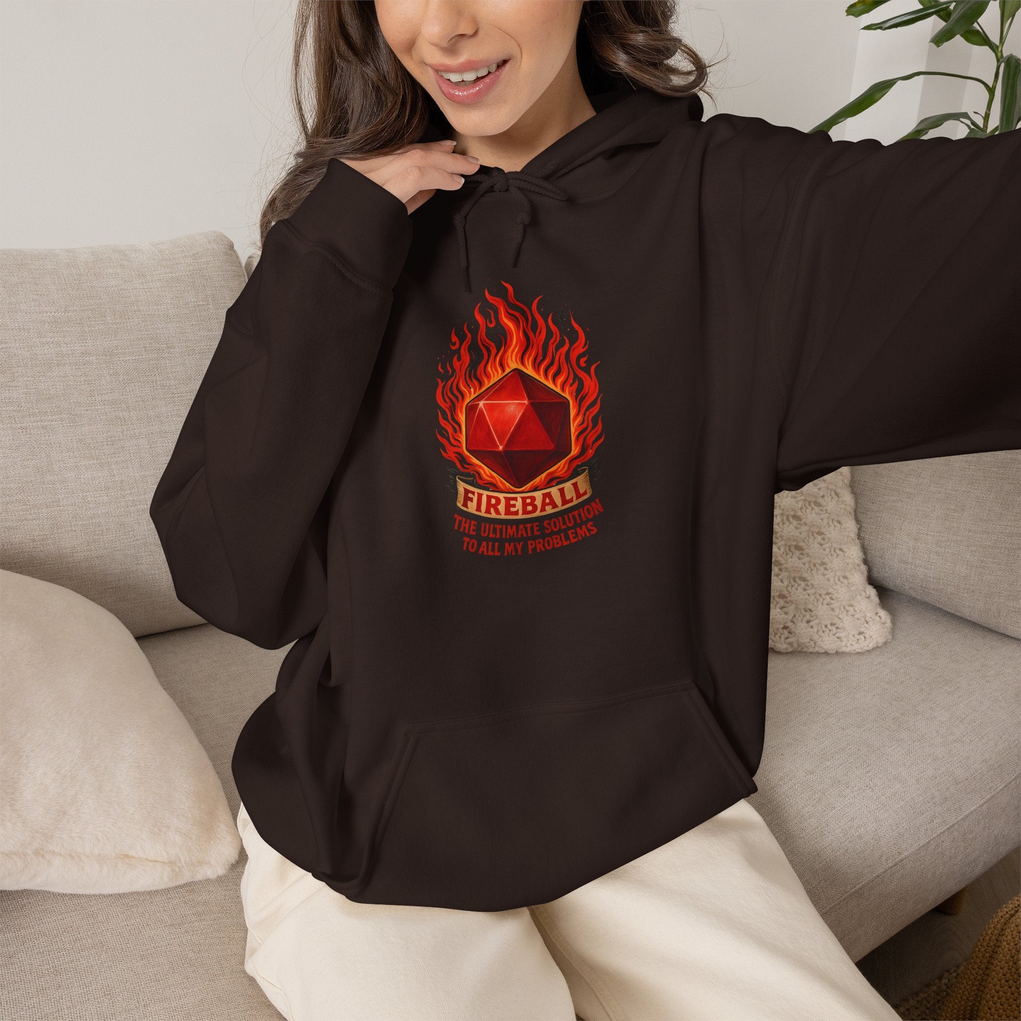Fireball – The Ultimate Solution to All My Problems| Funny RPG Hoodie