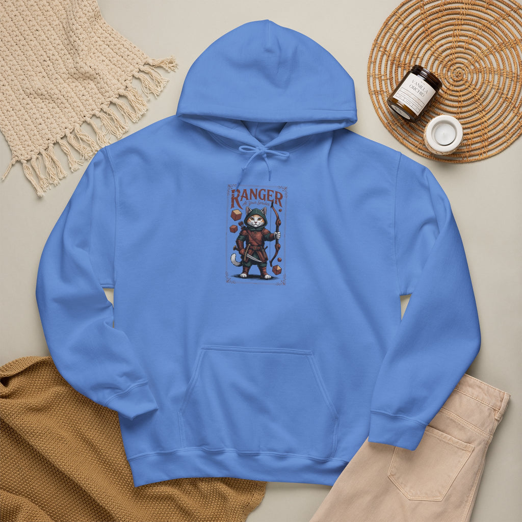 Ranger Cat at Your Serivece D&D Hoodie | Cat Lover RPG Gift