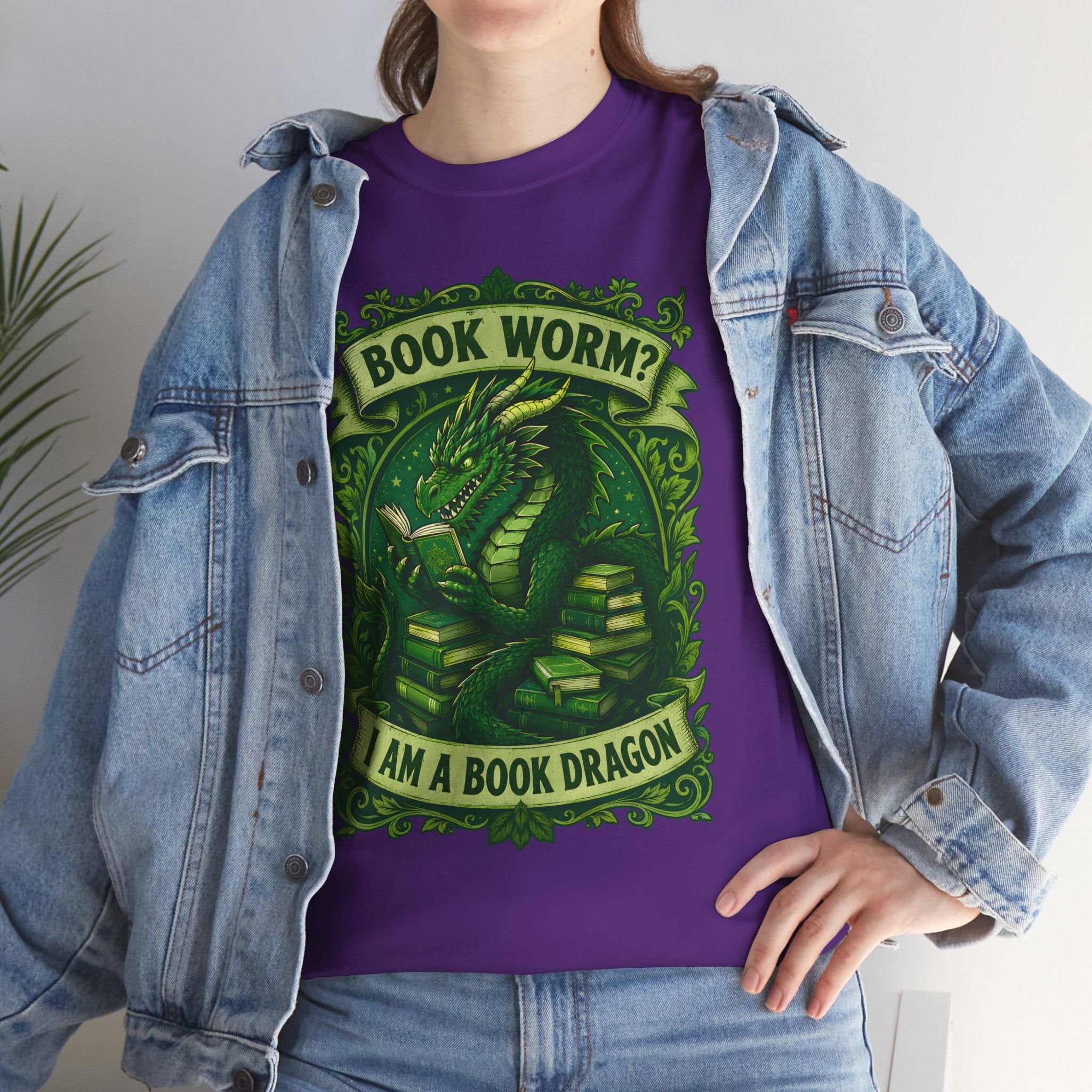 Book Worm? I Am a Book Dragon, Fantasy Reader T-shirt