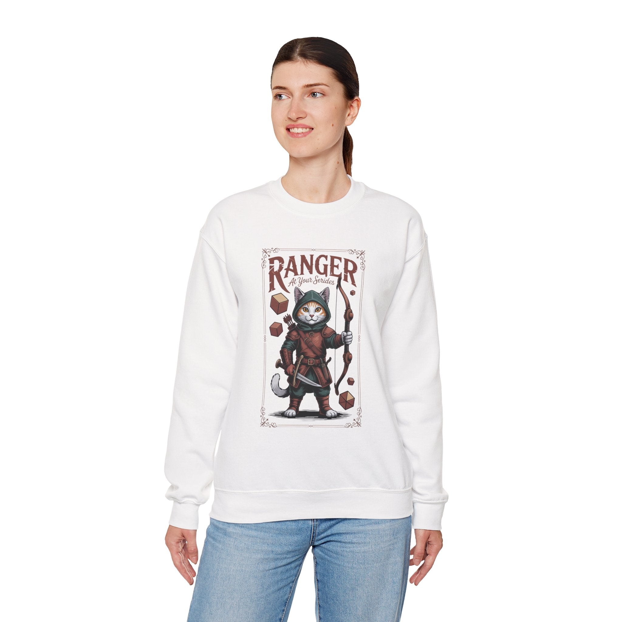 Ranger Cat at Your Serivece D&D Sweatshirt | Cat Lover RPG Gift