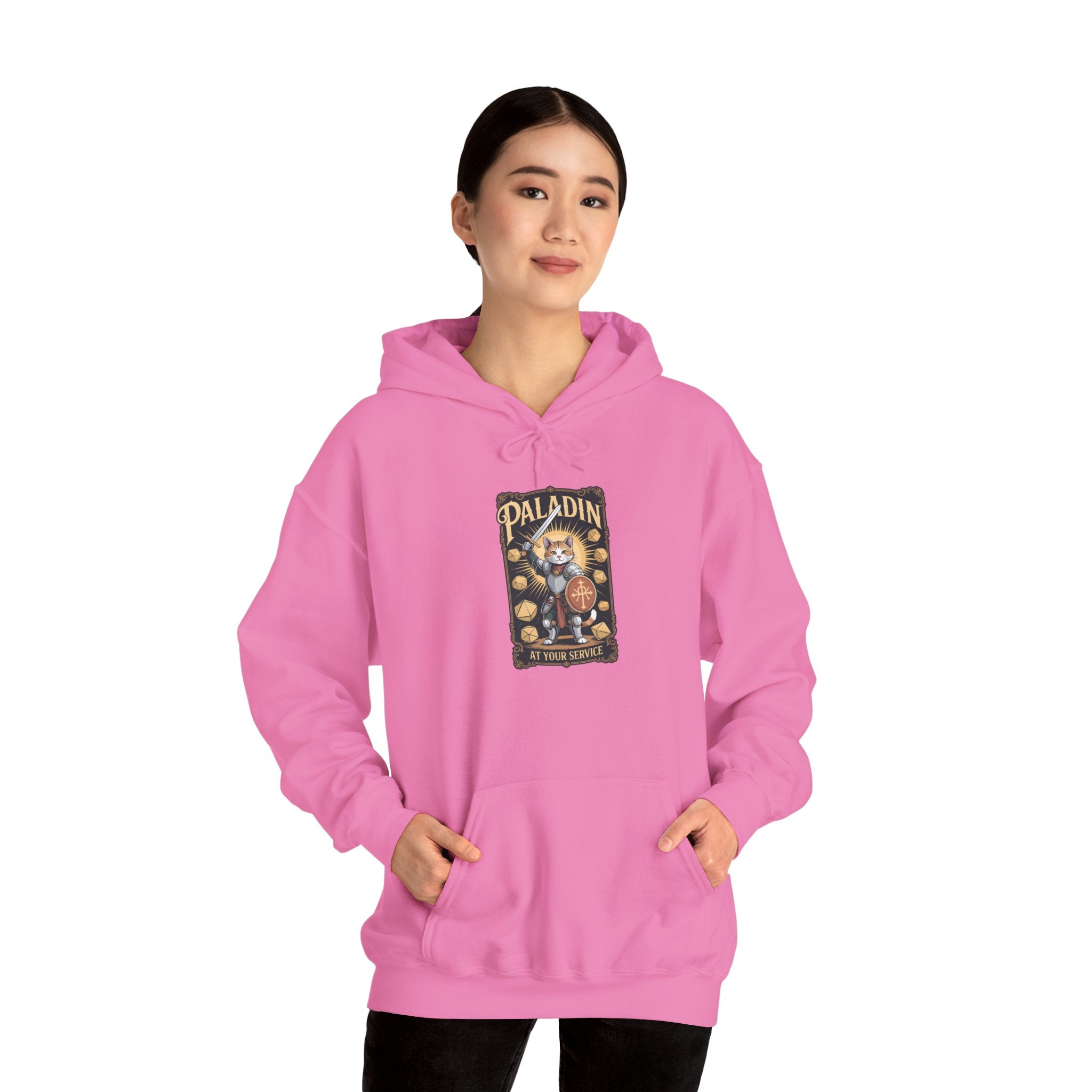 Paladin Cat at Your Service D&D Hoodie | Cat Lover RPG Gift