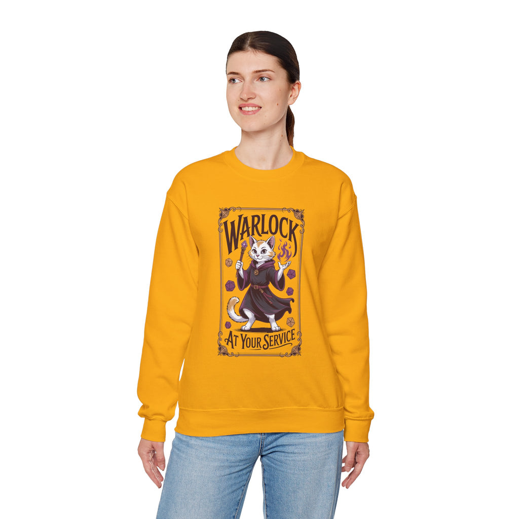 Warlock Cat at Your Serivece D&D Sweatshirt | Cat Lover RPG Gift