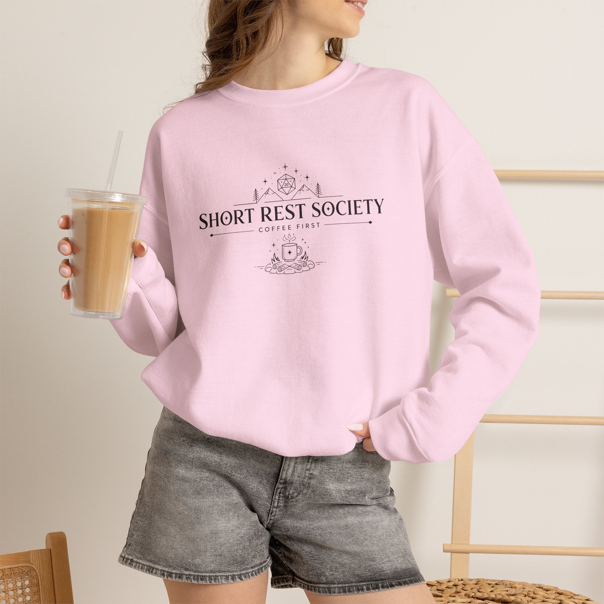 Short Rest Society – Coffee First | Tabletop RPG Sweatshirt