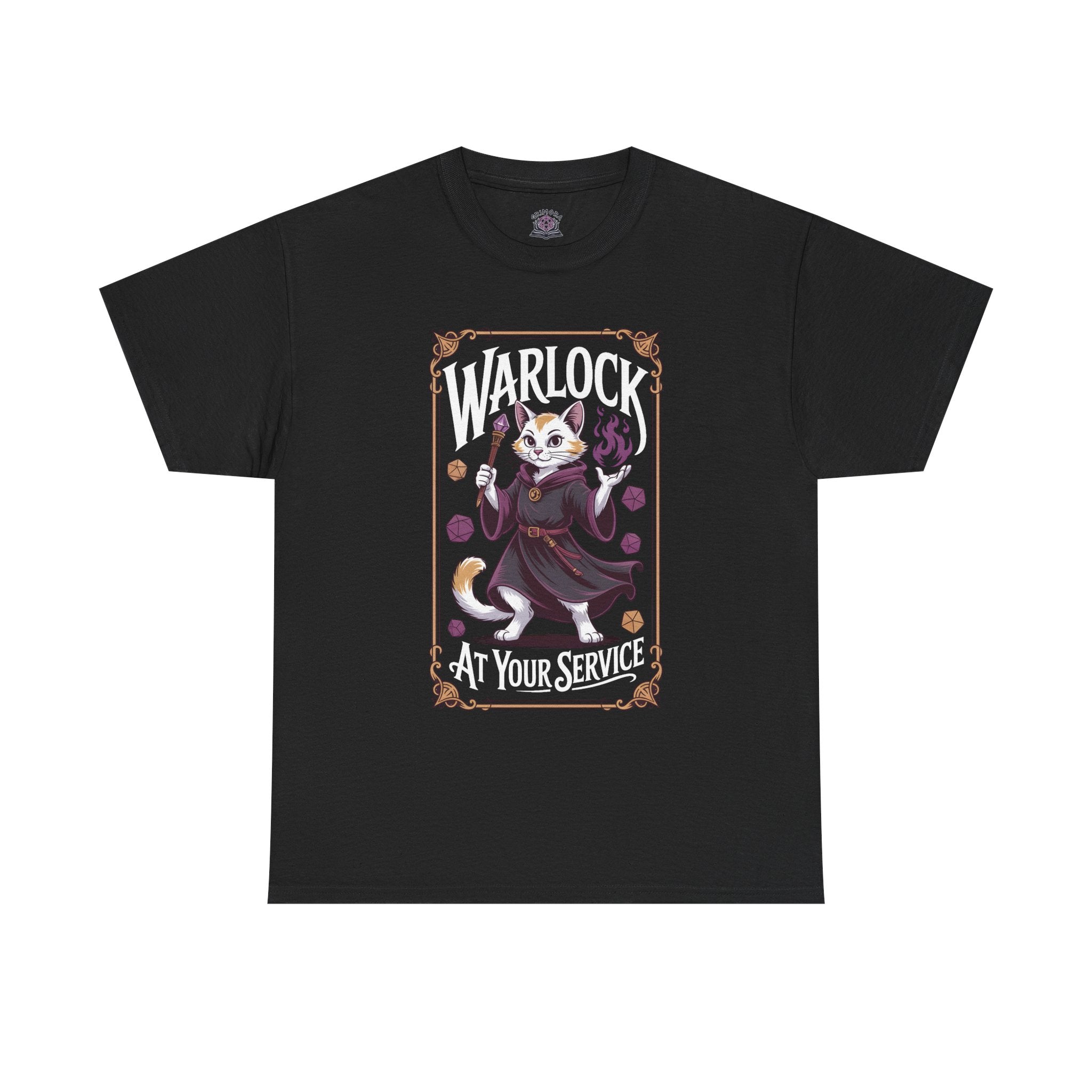 Warlock Cat at Your Serivece D&D T-shirt | Cat Lover RPG Gift