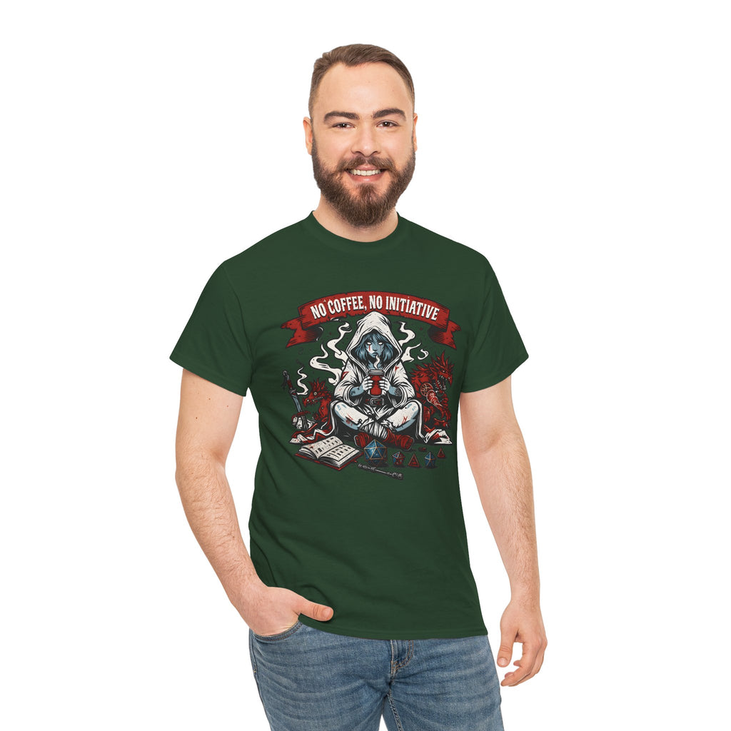 No Coffee, No Initiative | Fantasy RPG T-shirt
