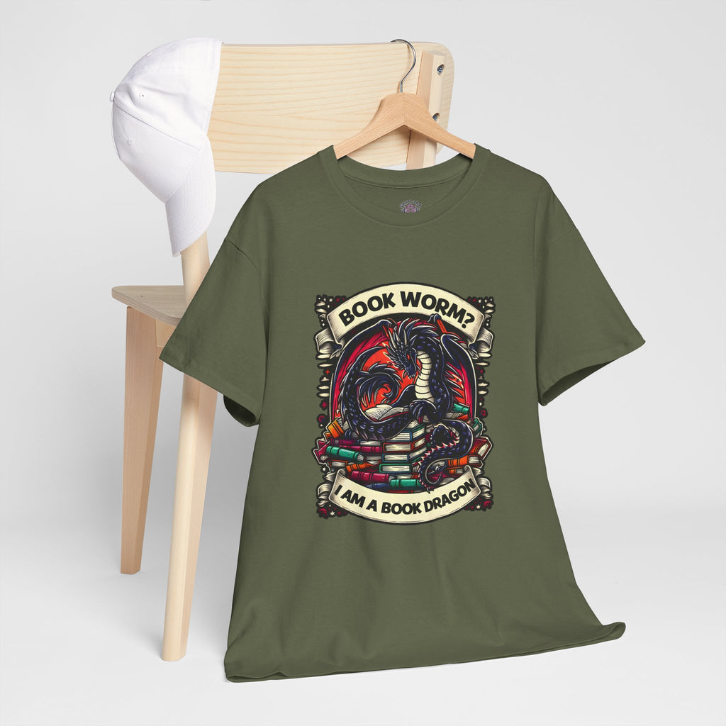 Book Worm? I Am a Book Dragon, Fantasy Reader T-shirt