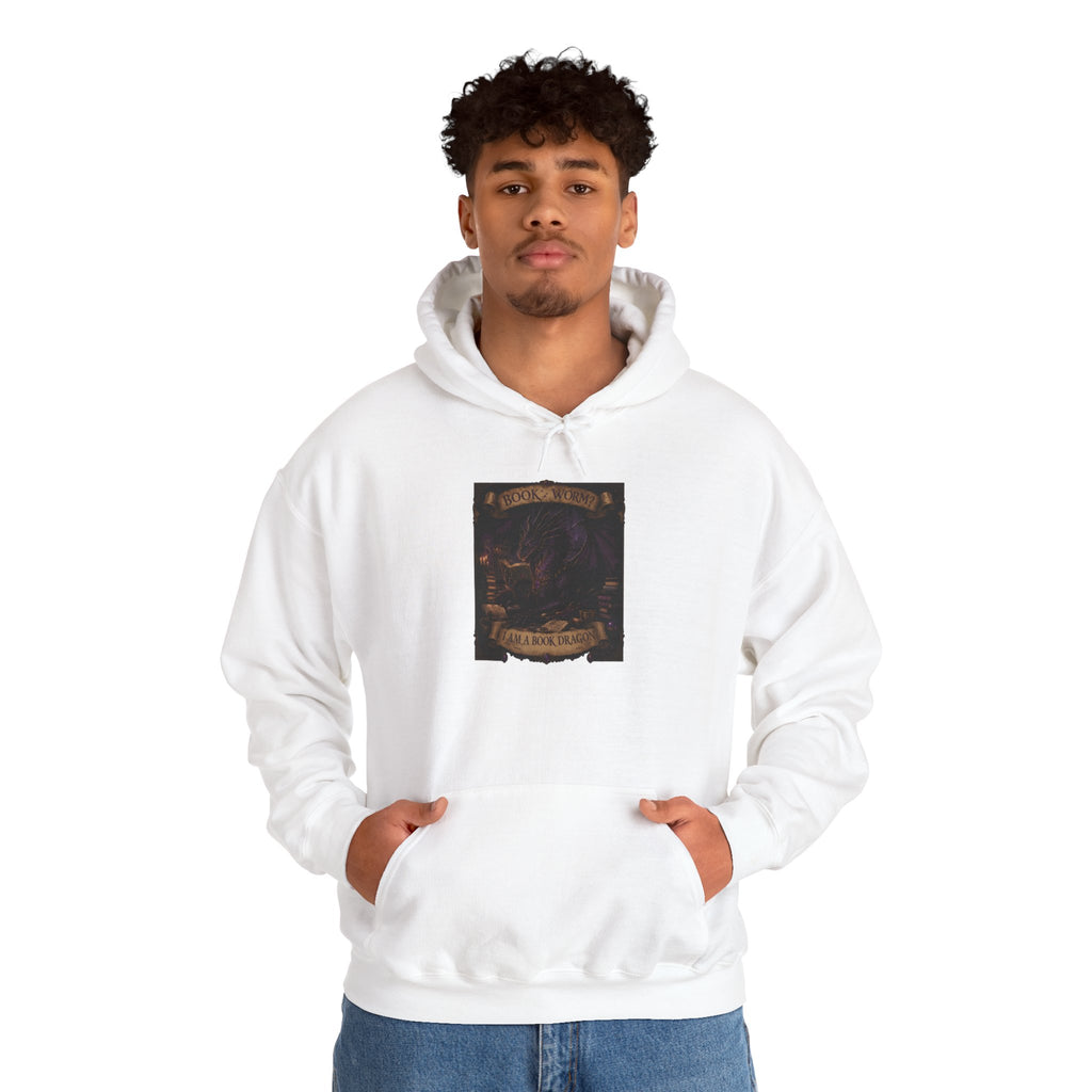 Book Worm? I Am a Book Dragon, Fantasy Reader Hoodie
