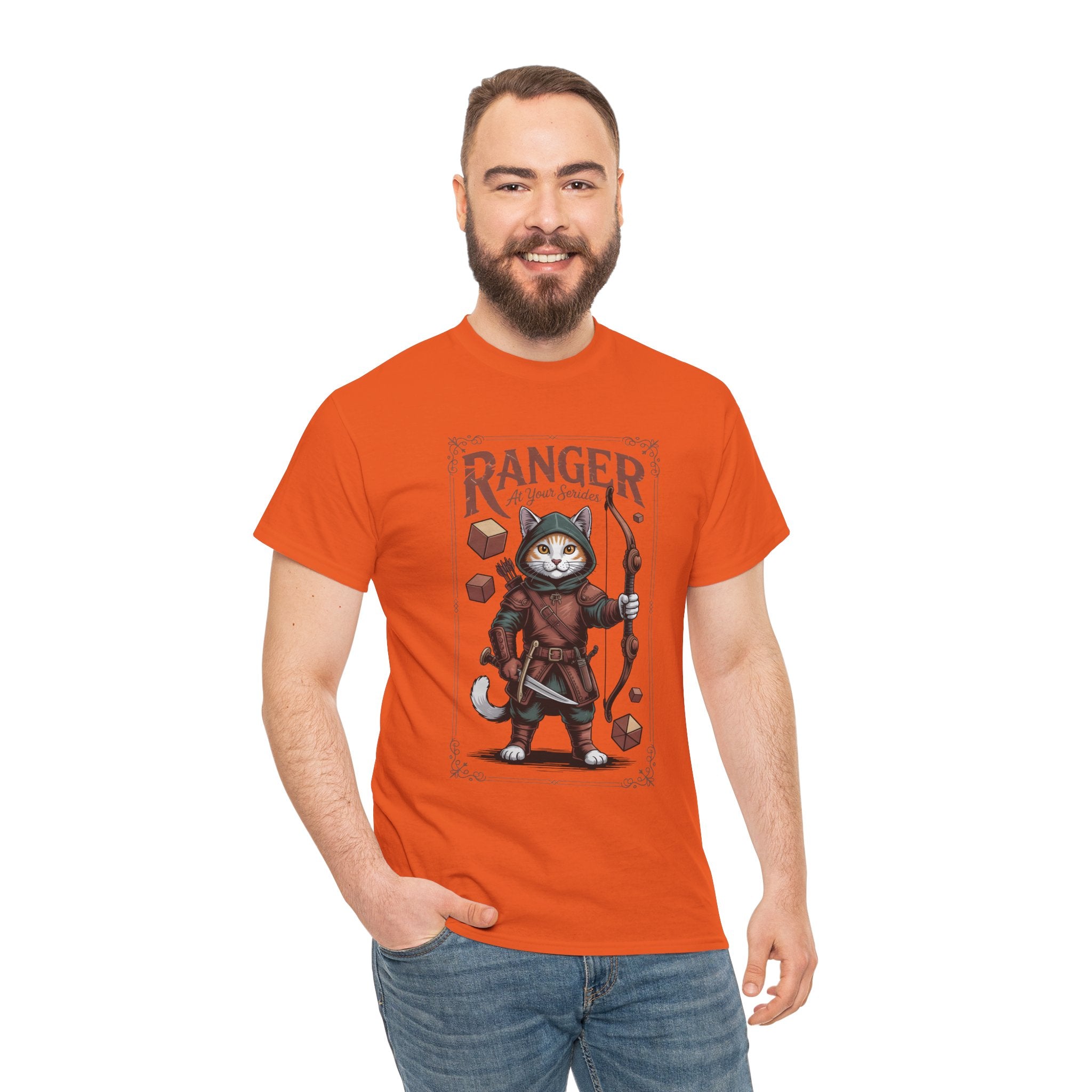 Ranger Cat at Your Serivece D&D T-shirt | Cat Lover RPG Gift