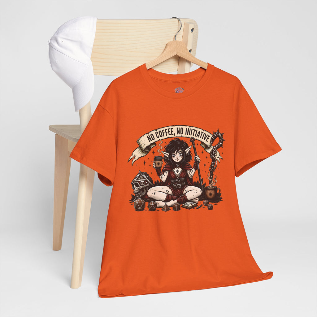 No Coffee, No Initiative | Fantasy RPG T-shirt