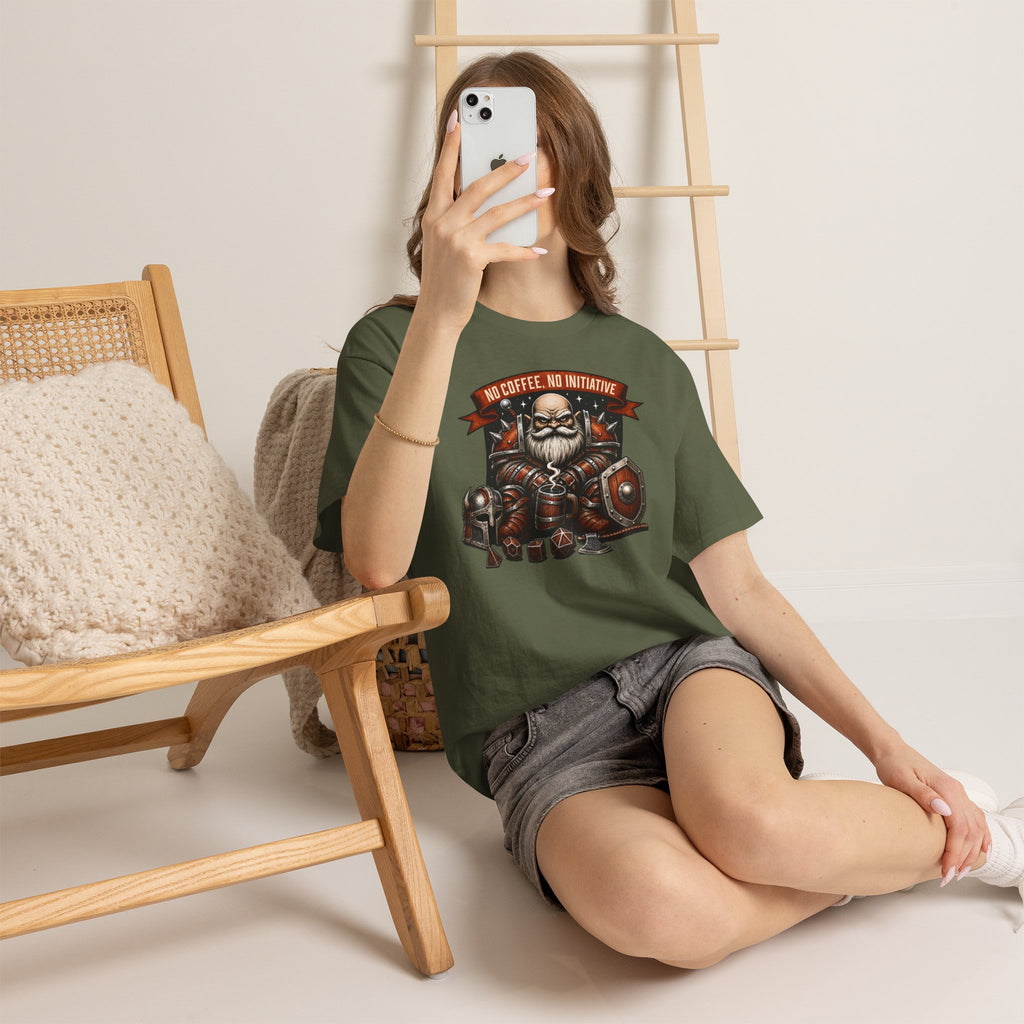 No Coffee, No Initiative | Fantasy RPG T-shirt