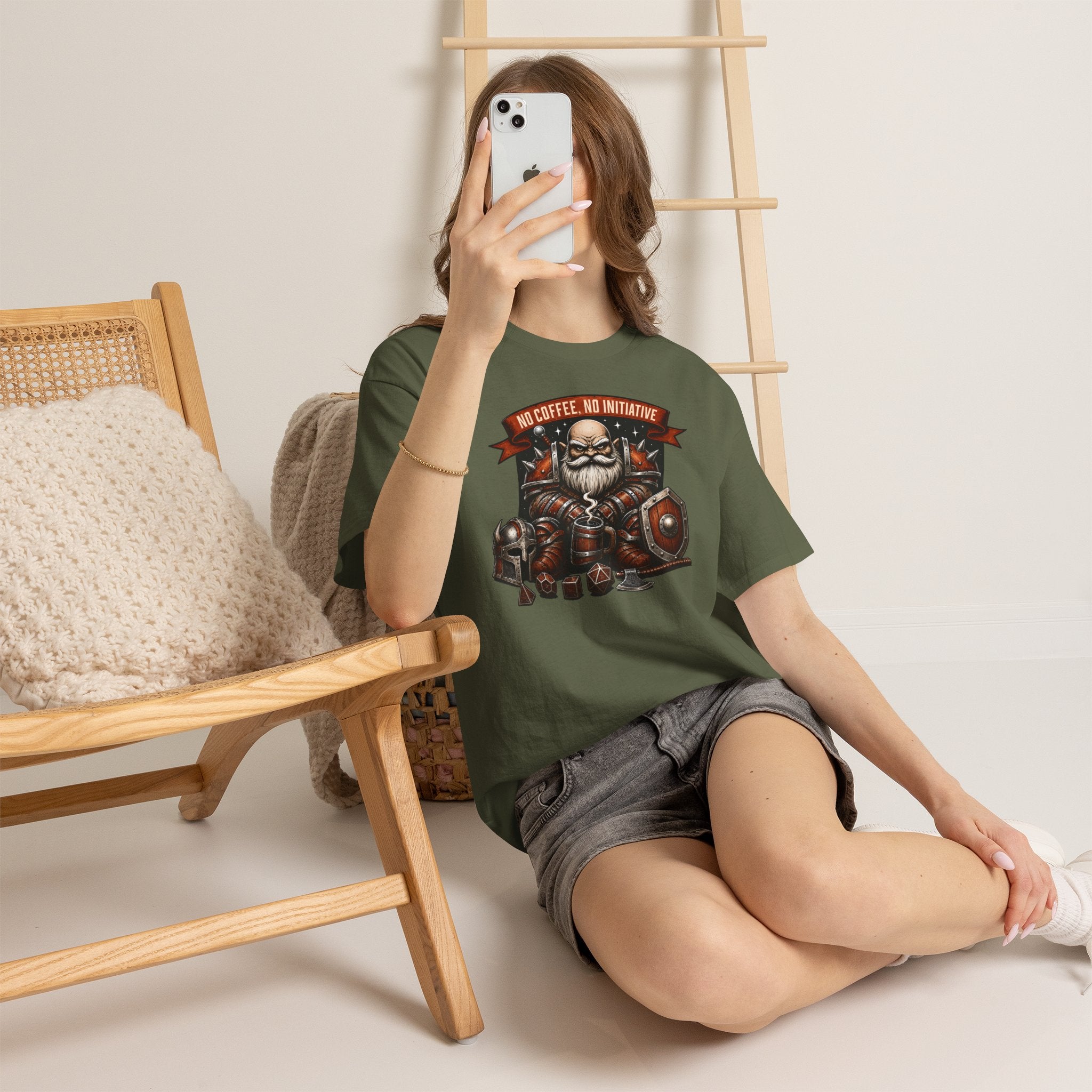 No Coffee, No Initiative | Fantasy RPG T-shirt