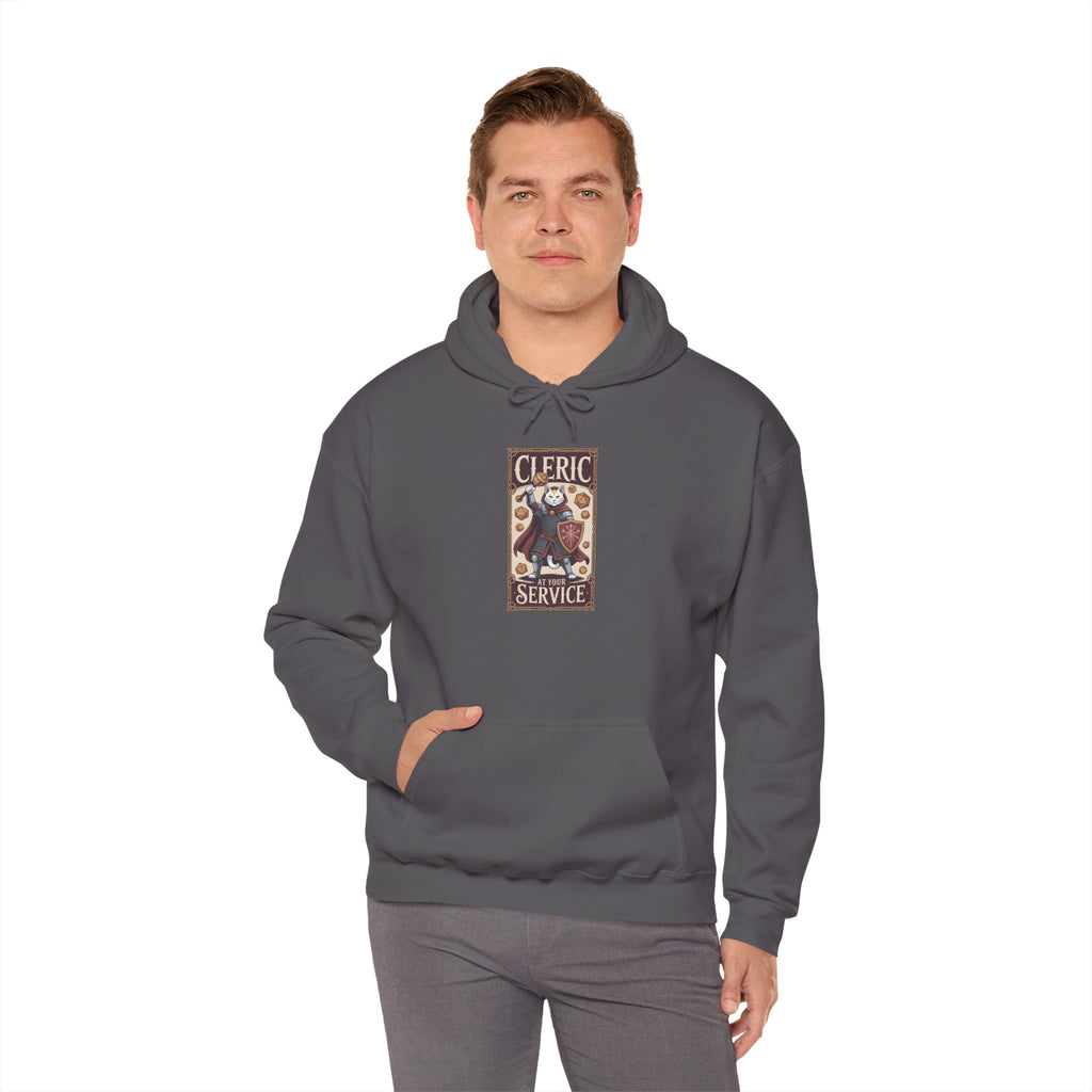 Cleric Cat at Your Service D&D Hoodie | Cat Lover RPG Gift