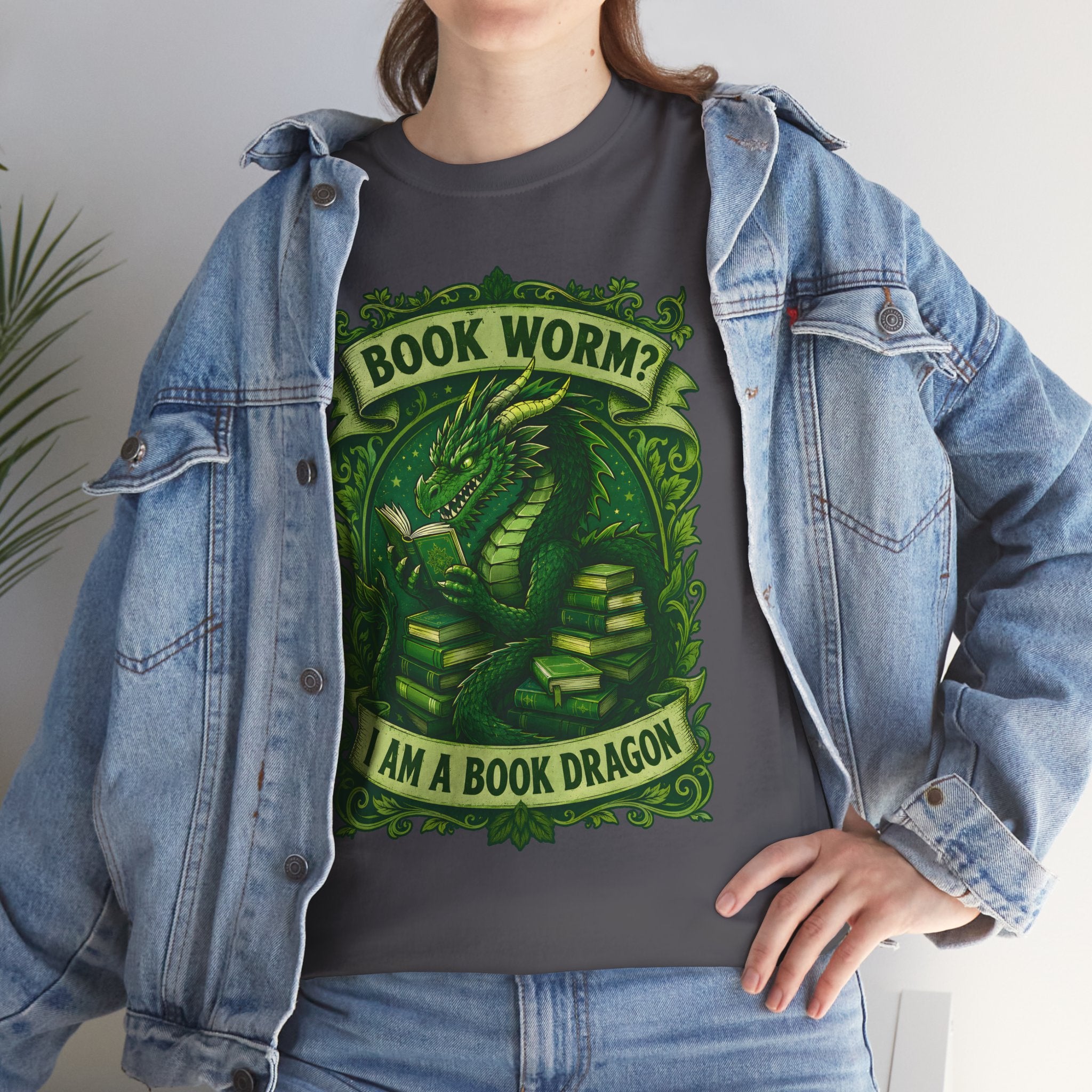 Book Worm? I Am a Book Dragon, Fantasy Reader T-shirt