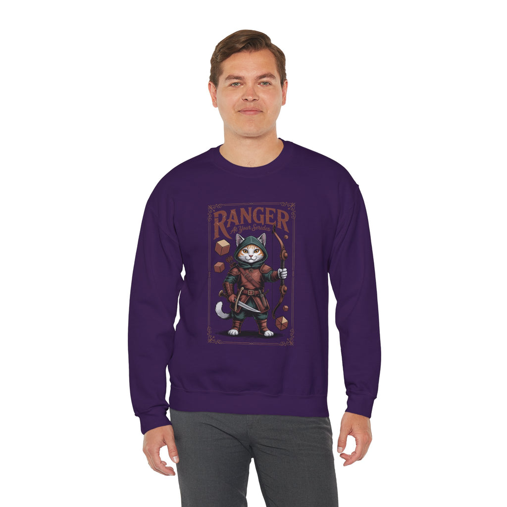 Ranger Cat at Your Serivece D&D Sweatshirt | Cat Lover RPG Gift