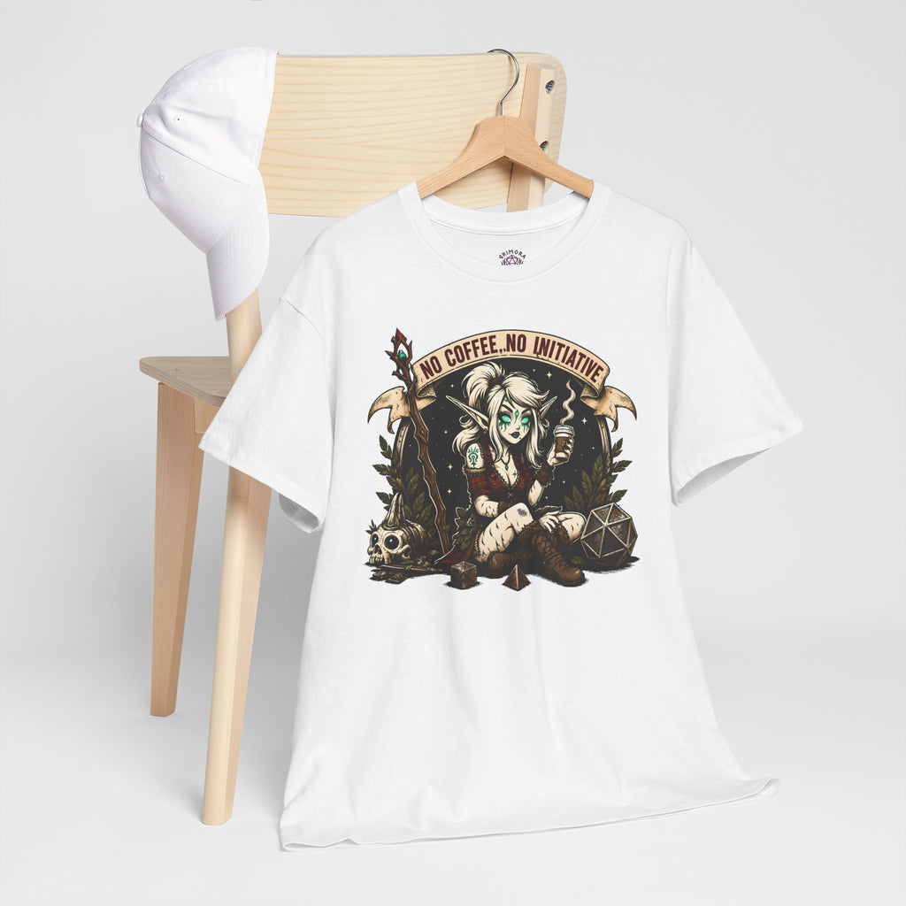 No Coffee, No Initiative | Fantasy RPG T-shirt