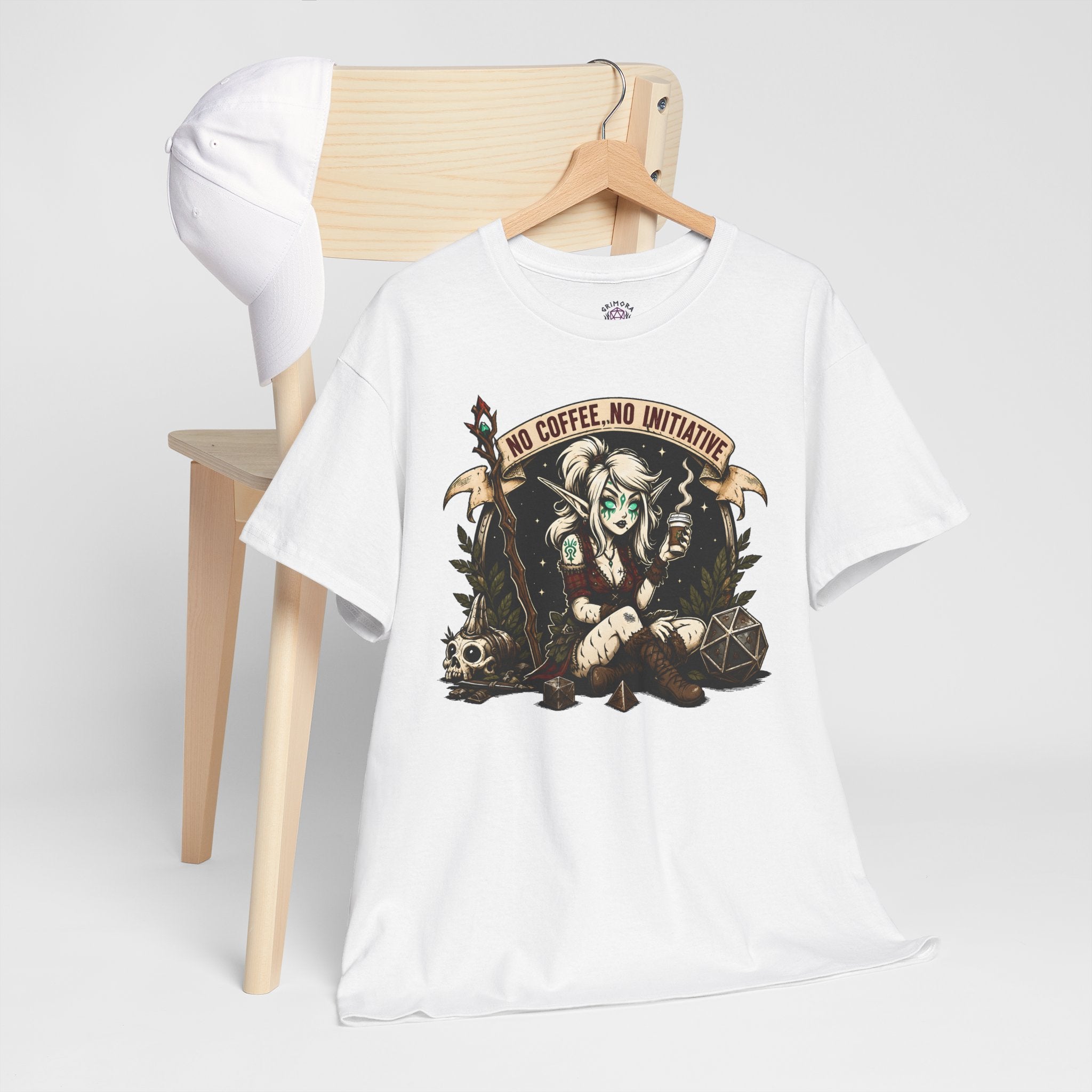 No Coffee, No Initiative | Fantasy RPG T-shirt