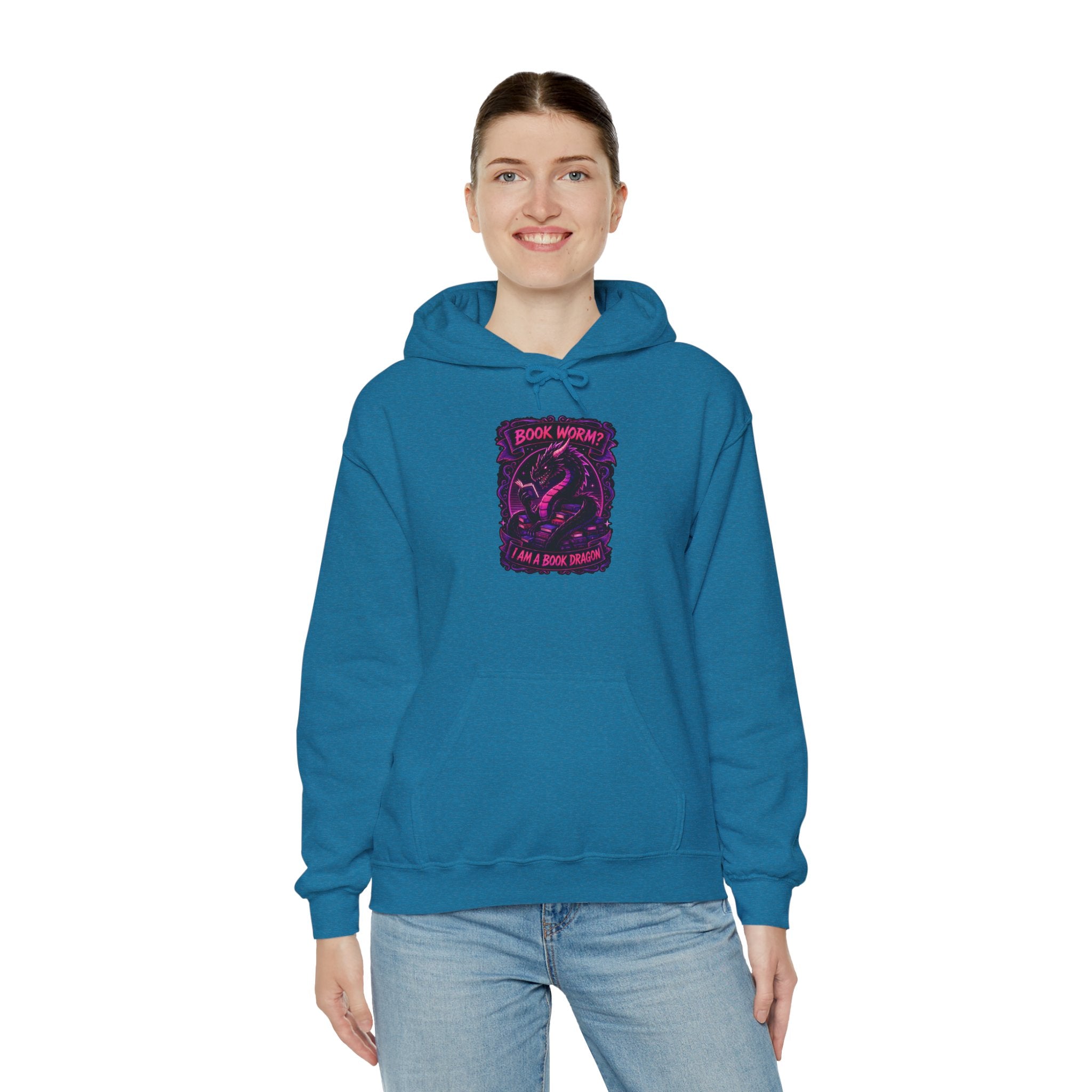 Book Worm? I Am a Book Dragon, Fantasy Reader Hoodie