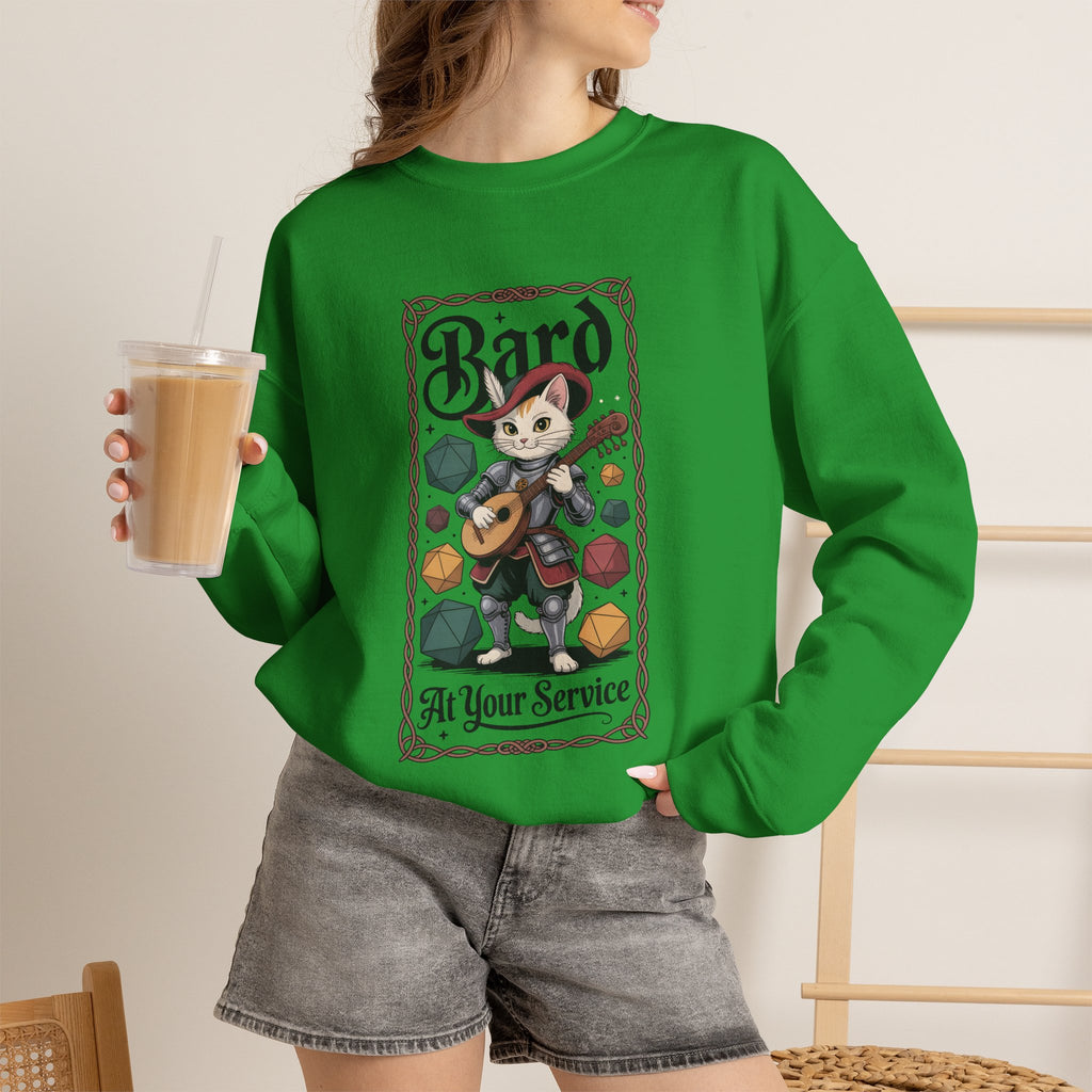 Bard Cat at Your Serivece D&D Sweatshirt | Cat Lover RPG Gift