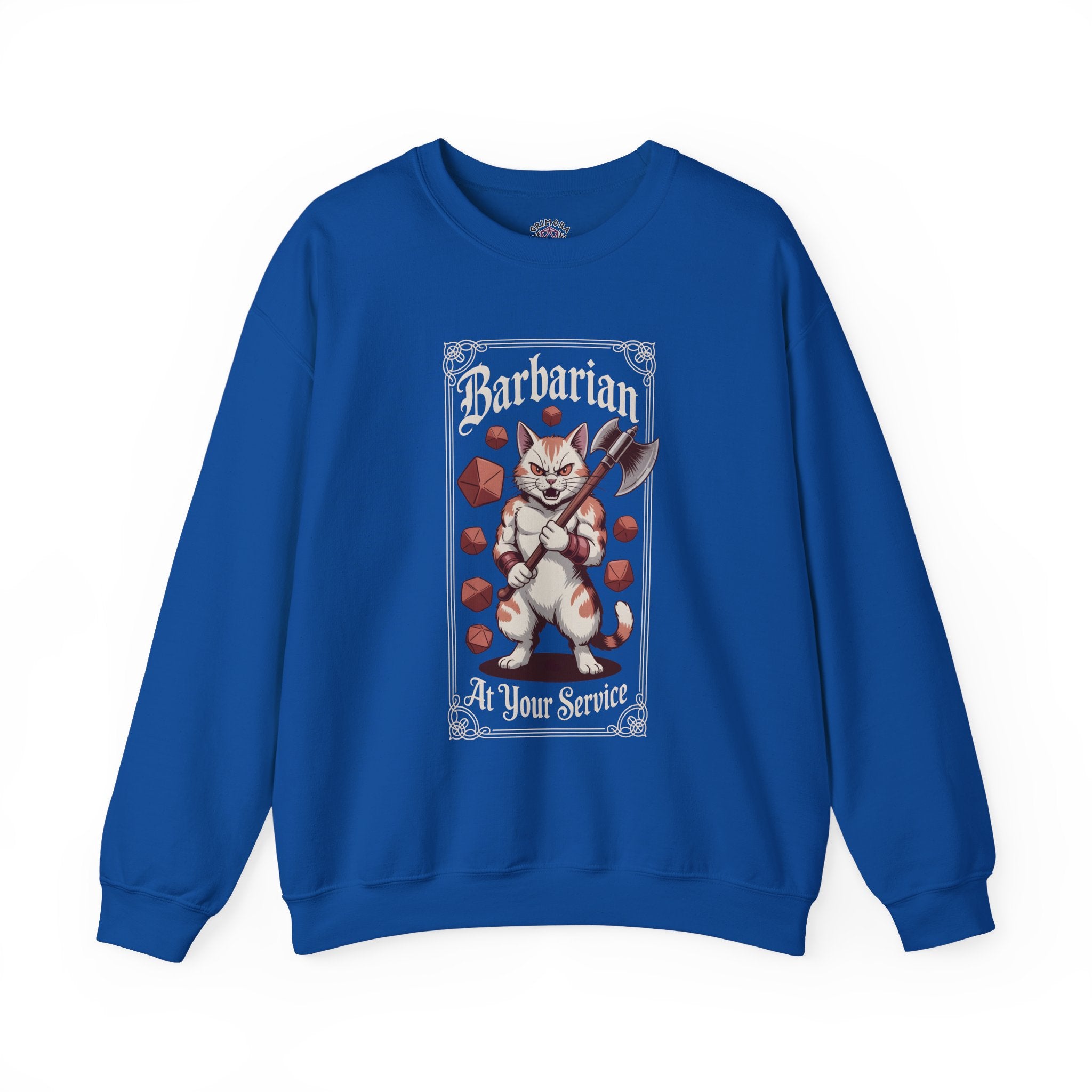Barbarian Cat at Your Serivece D&D Sweatshirt | Cat Lover RPG Gift