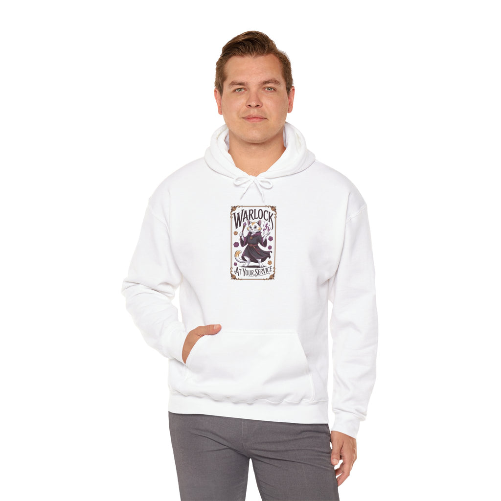 Warlock Cat at Your Serivece D&D Hoodie | Cat Lover RPG Gift