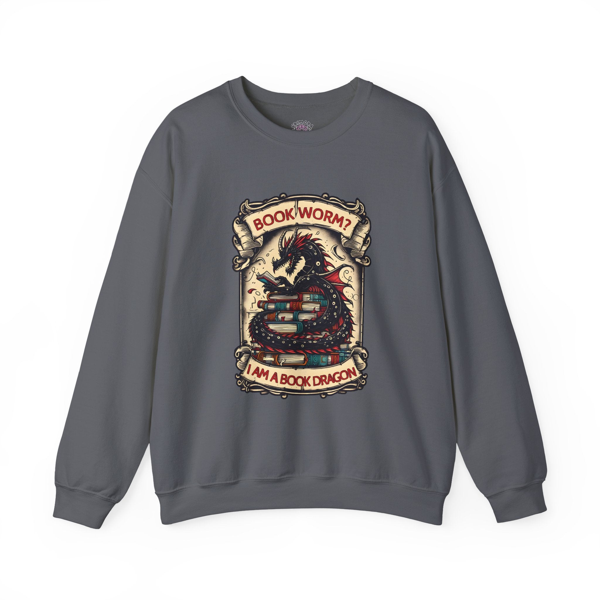 Book Worm? I Am a Book Dragon, Fantasy Reader Sweatshirt