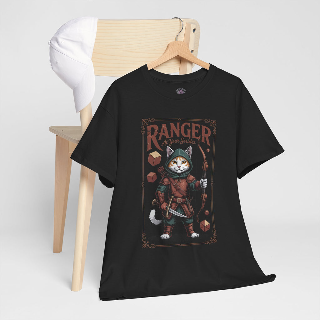 Ranger Cat at Your Serivece D&D T-shirt | Cat Lover RPG Gift