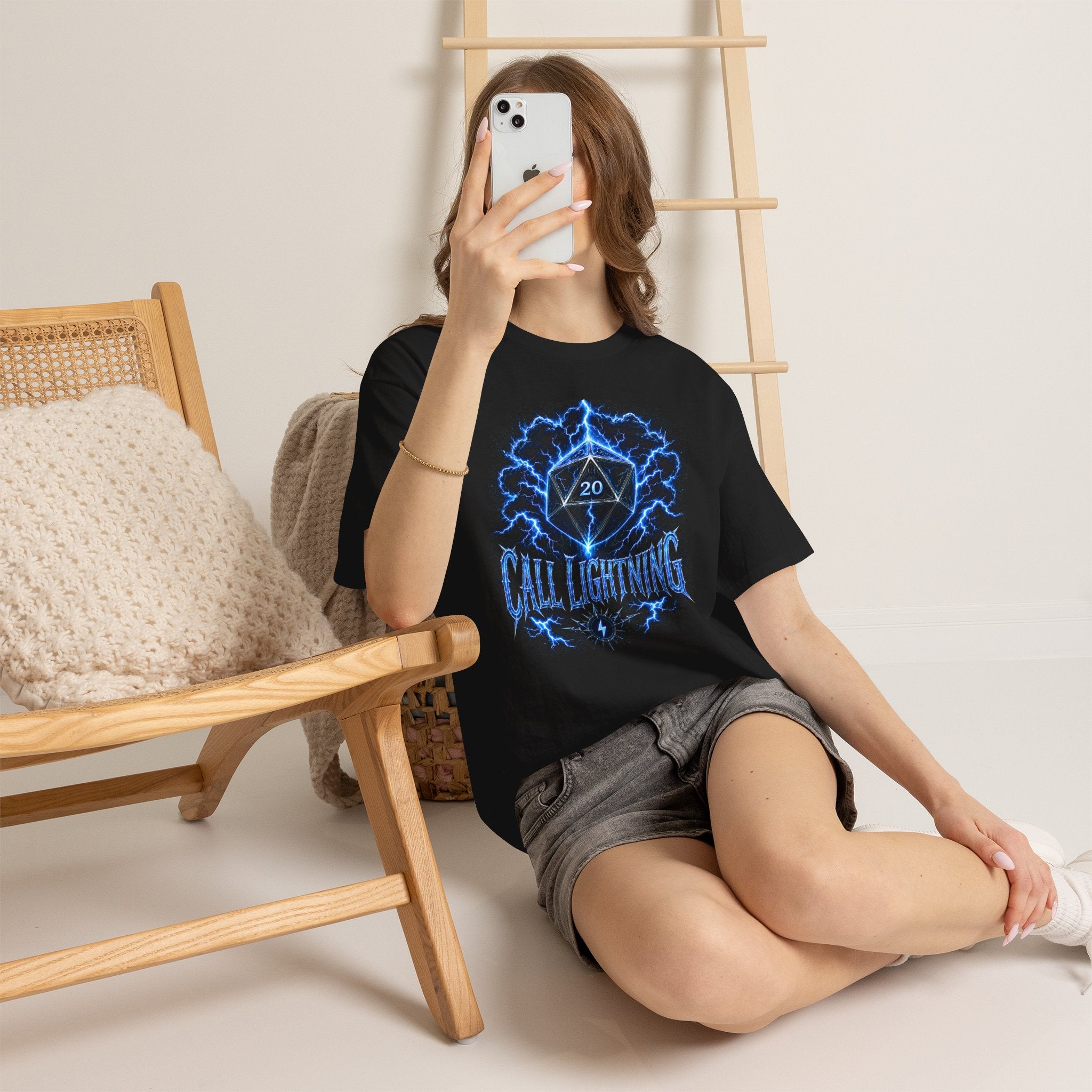 Call Lightning – Hear the Storm's Call | Druid D20 Fantasy T-shirt
