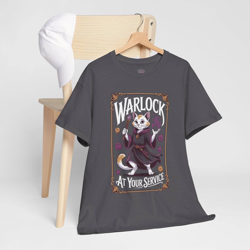 Warlock Cat at Your Serivece D&D T-shirt | Cat Lover RPG Gift
