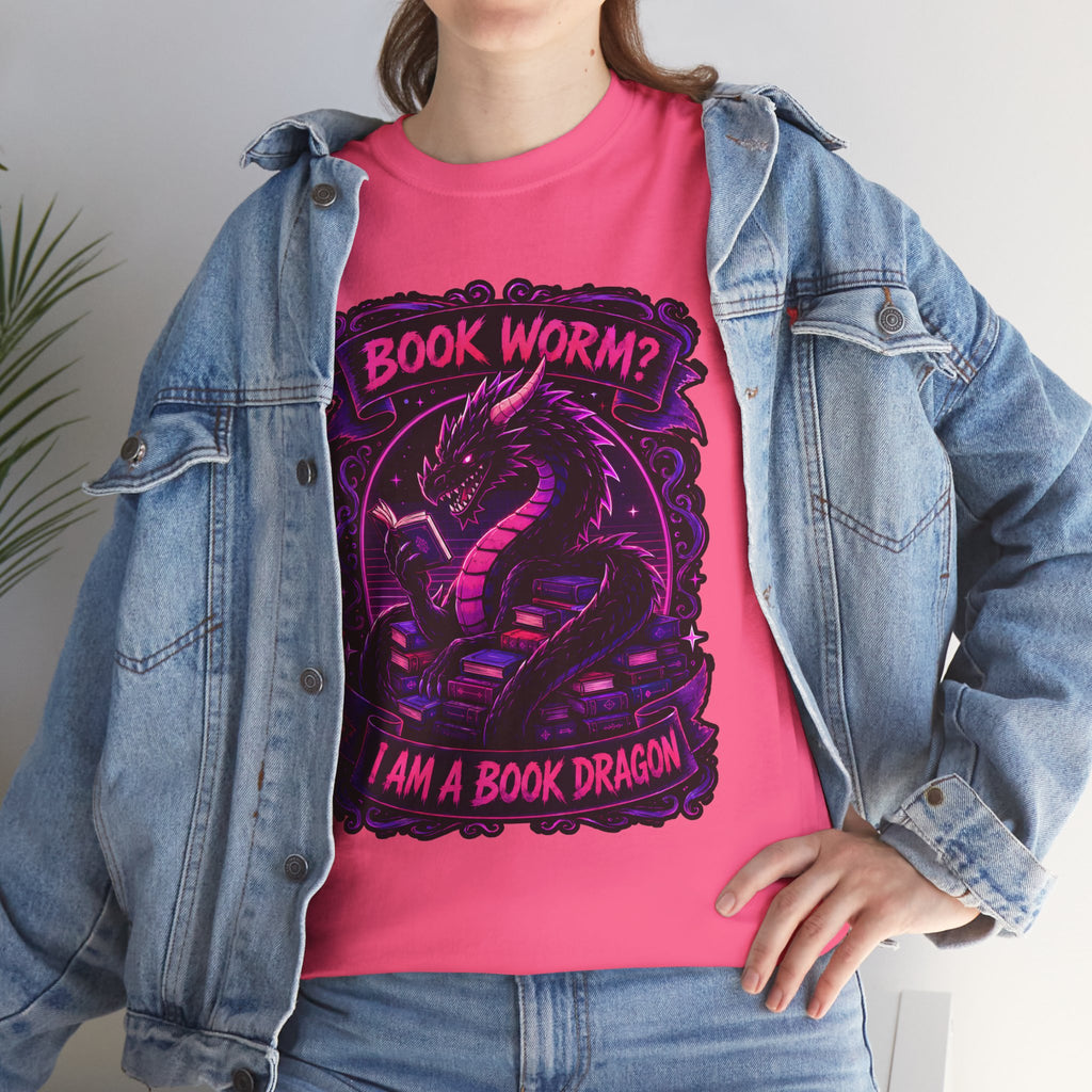 Book Worm? I Am a Book Dragon, Fantasy Reader T-shirt