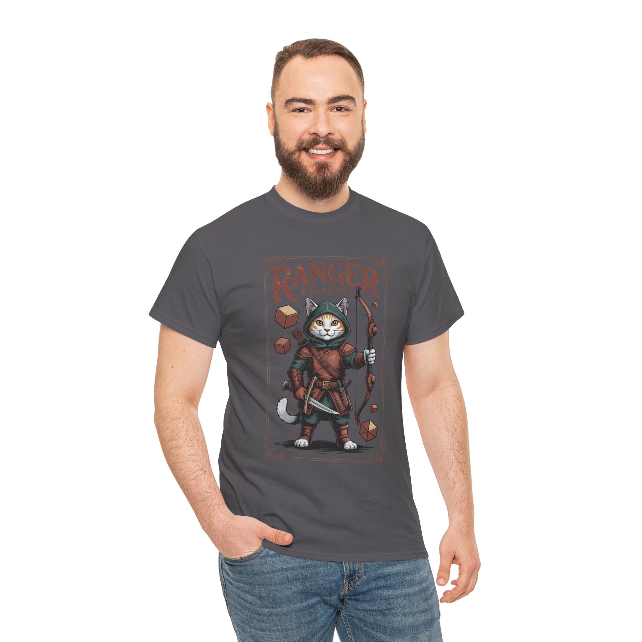 Ranger Cat at Your Serivece D&D T-shirt | Cat Lover RPG Gift