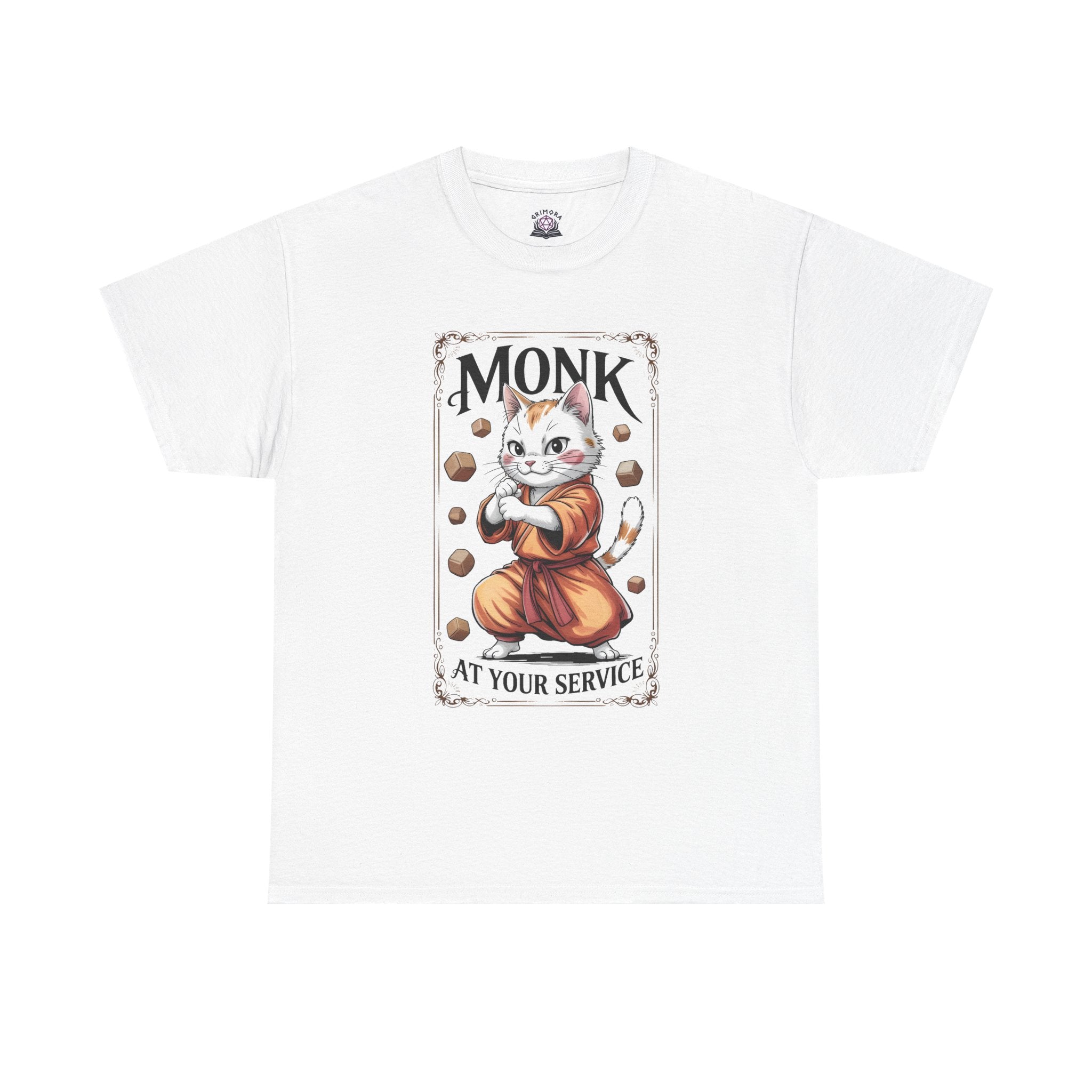 Monk Cat at Your Service D&D T-shirt | Cat Lover RPG Gift
