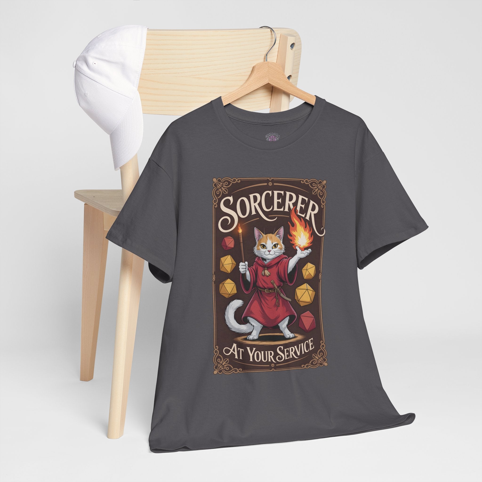 Sorcerer Cat at Your Service D&D T-shirt | Cat Lover RPG Gift
