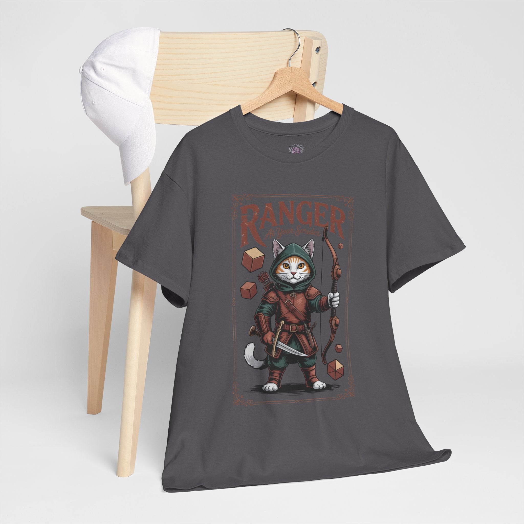 Ranger Cat at Your Serivece D&D T-shirt | Cat Lover RPG Gift