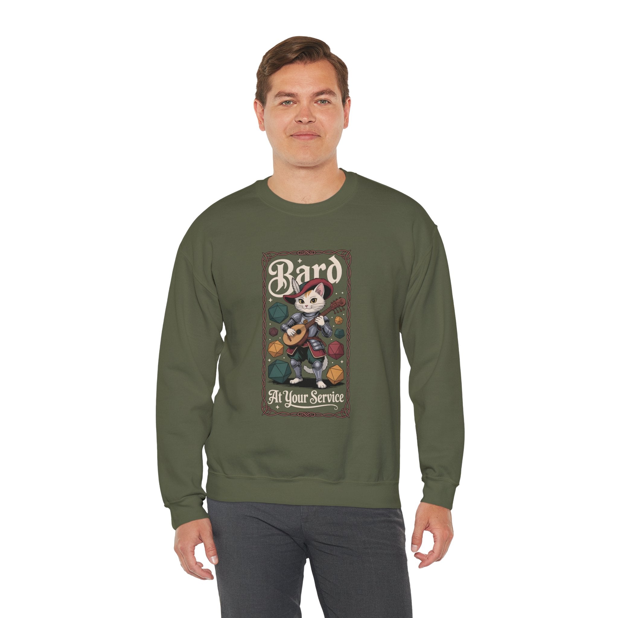 Bard Cat at Your Serivece D&D Sweatshirt | Cat Lover RPG Gift