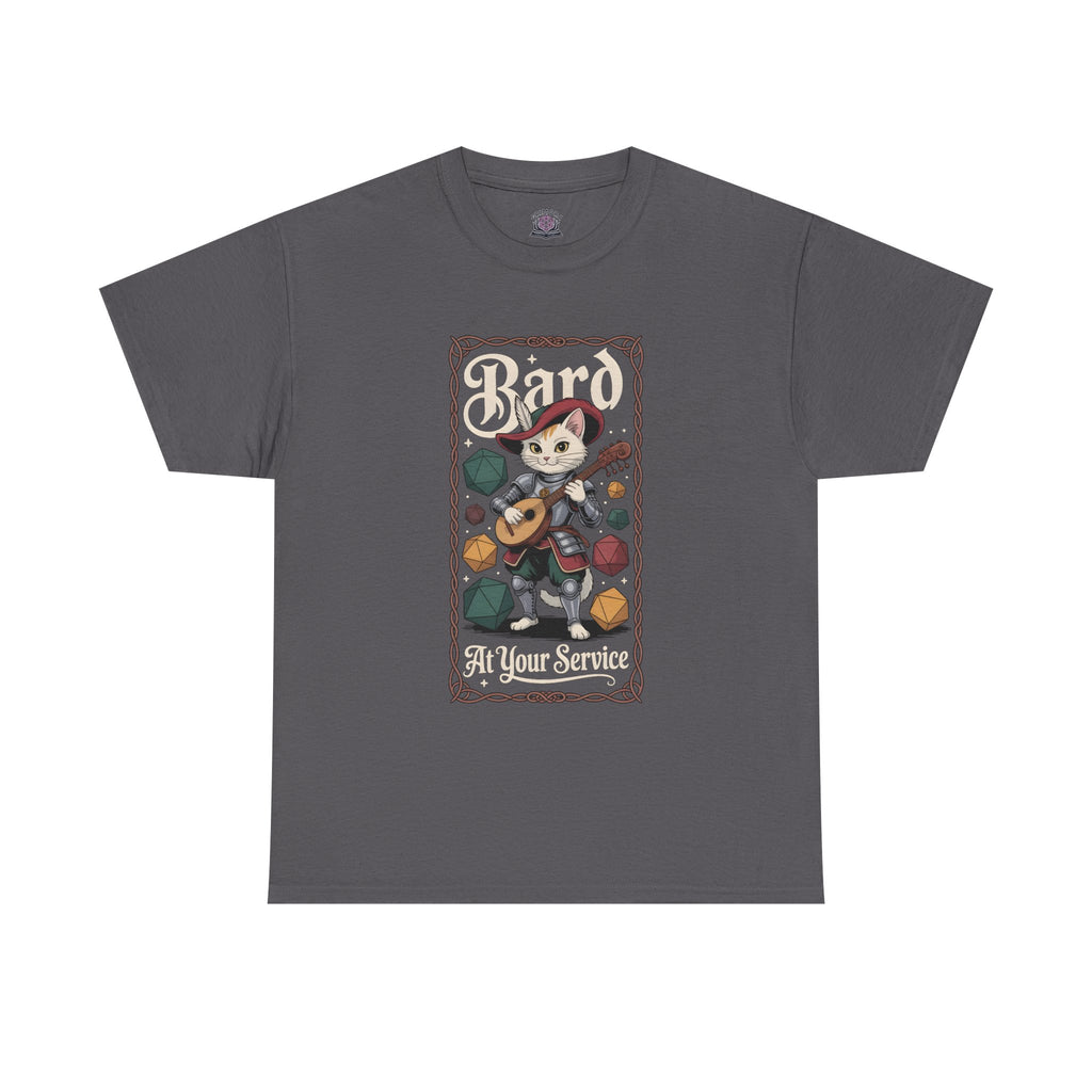 Bard Cat at Your Serivece D&D T-shirt | Cat Lover RPG Gift