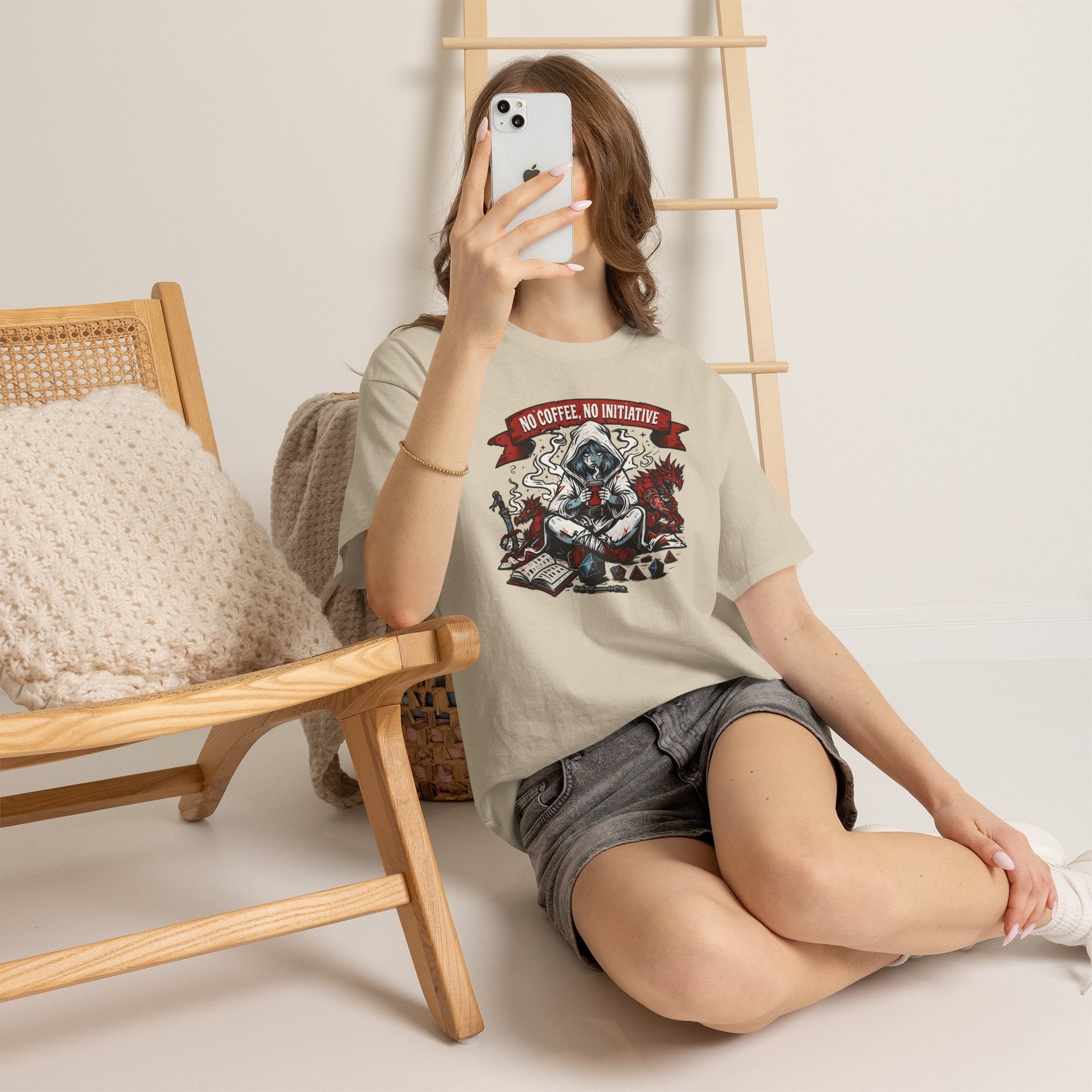 No Coffee, No Initiative | Fantasy RPG T-shirt