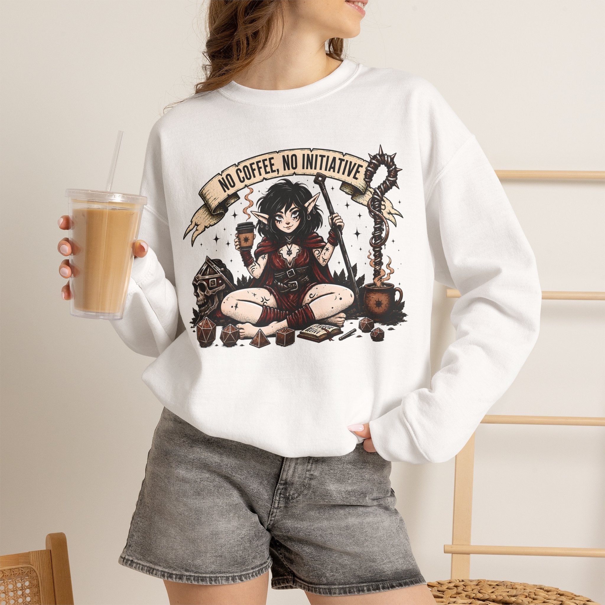 No Coffee, No Initiative | Fantasy RPG Sweatshirt
