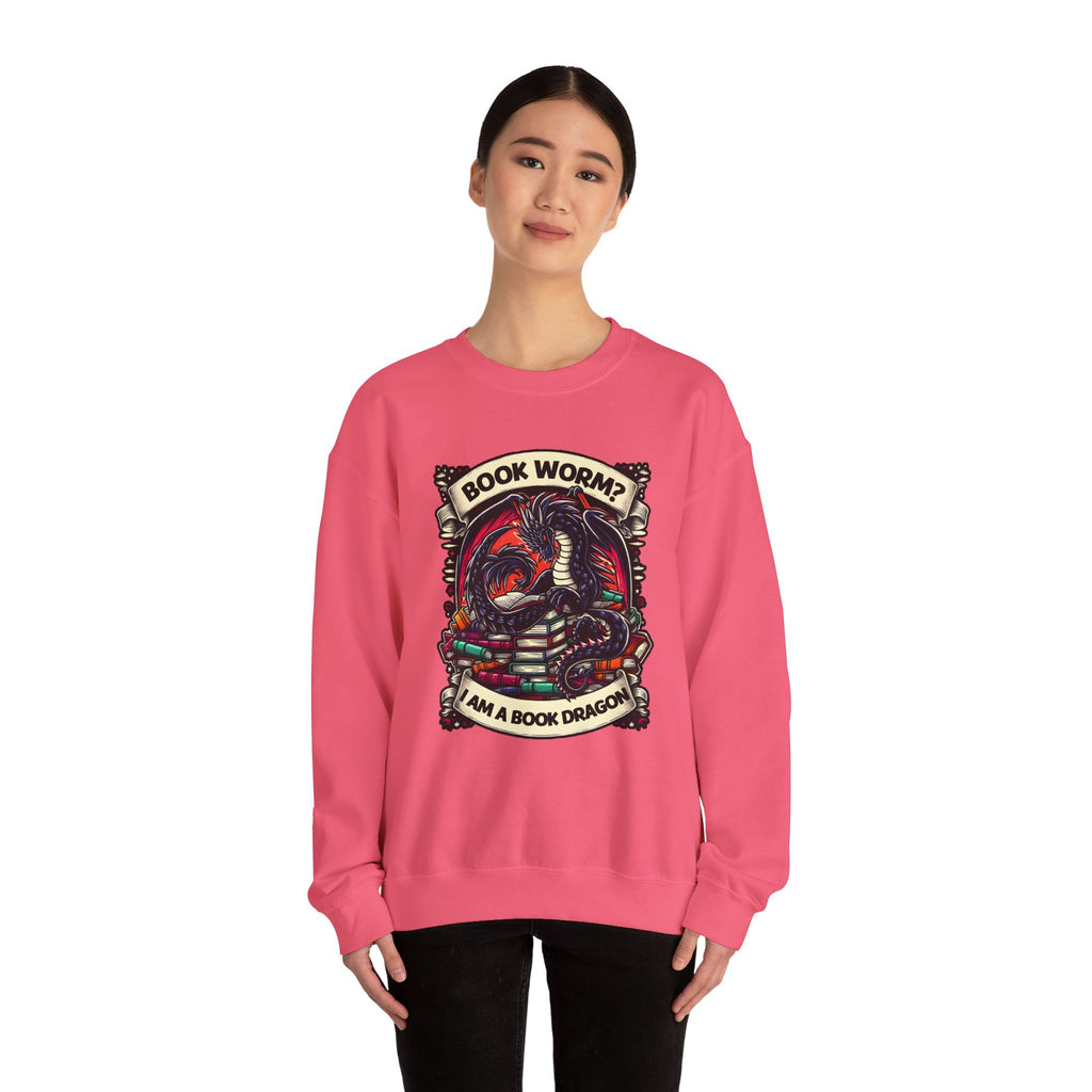Book Worm? I Am a Book Dragon, Fantasy Reader Sweatshirt