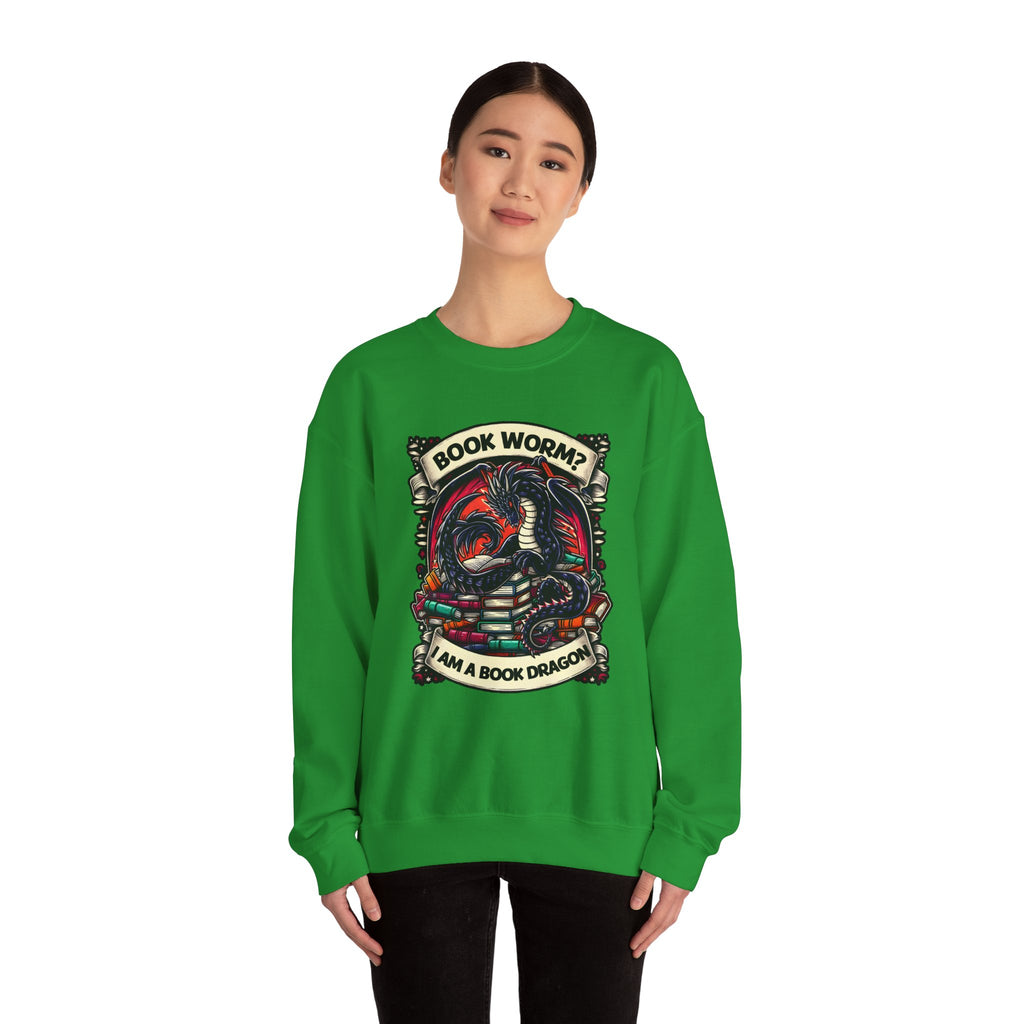 Book Worm? I Am a Book Dragon, Fantasy Reader Sweatshirt