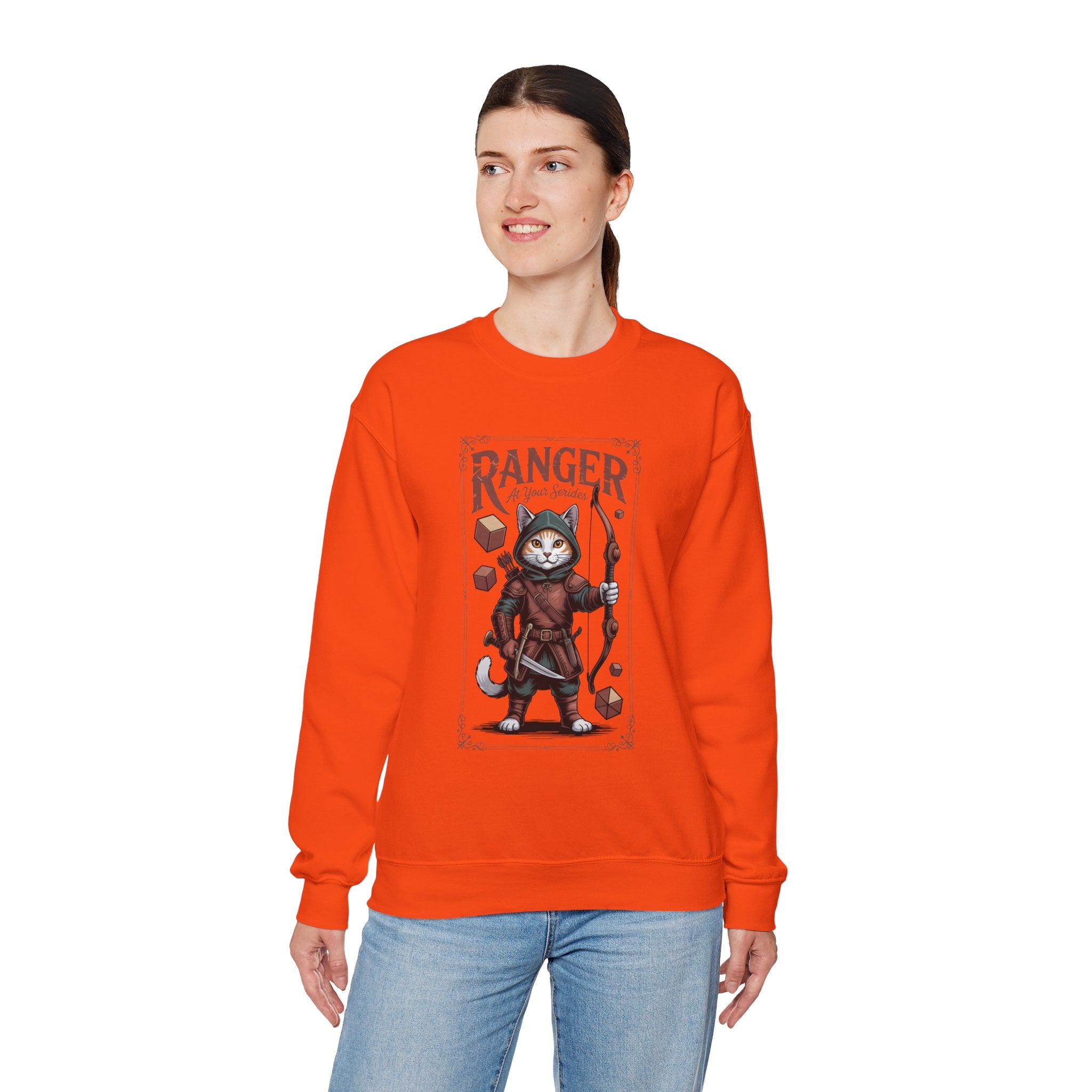Ranger Cat at Your Serivece D&D Sweatshirt | Cat Lover RPG Gift
